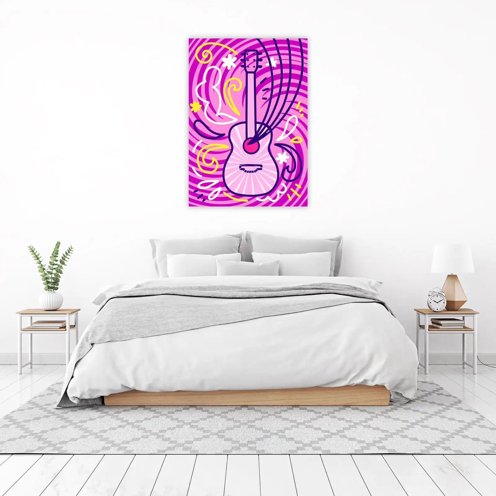 Vibrant Acoustic Guitar Pop Art Wall Art
