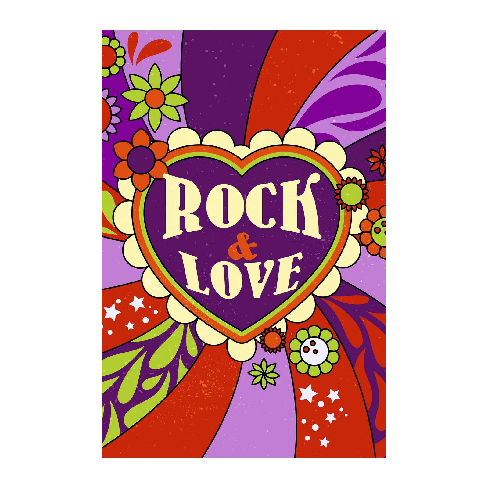 Retro Rock & Love Heart Wall Art