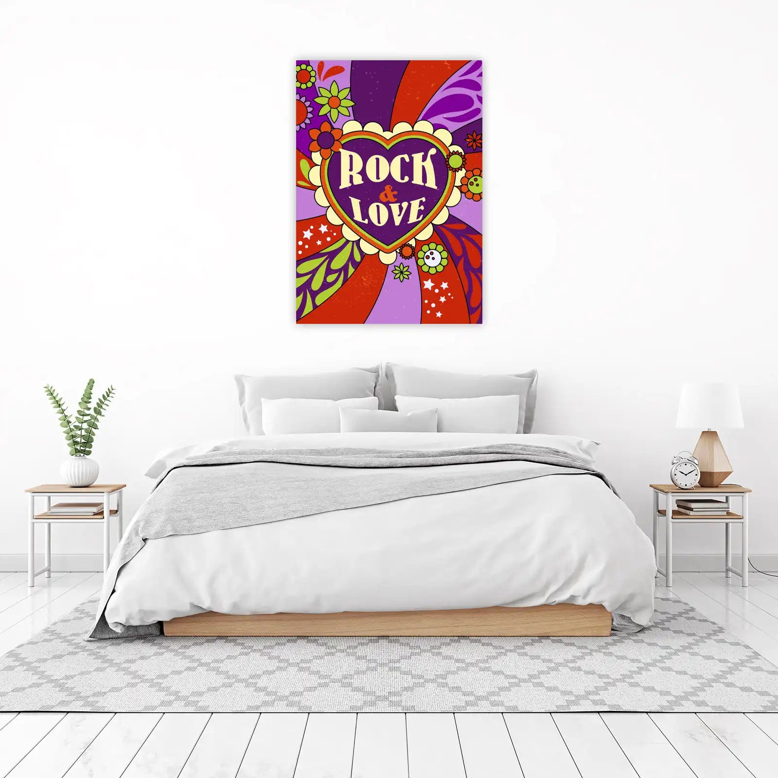 Retro Rock & Love Heart Wall Art