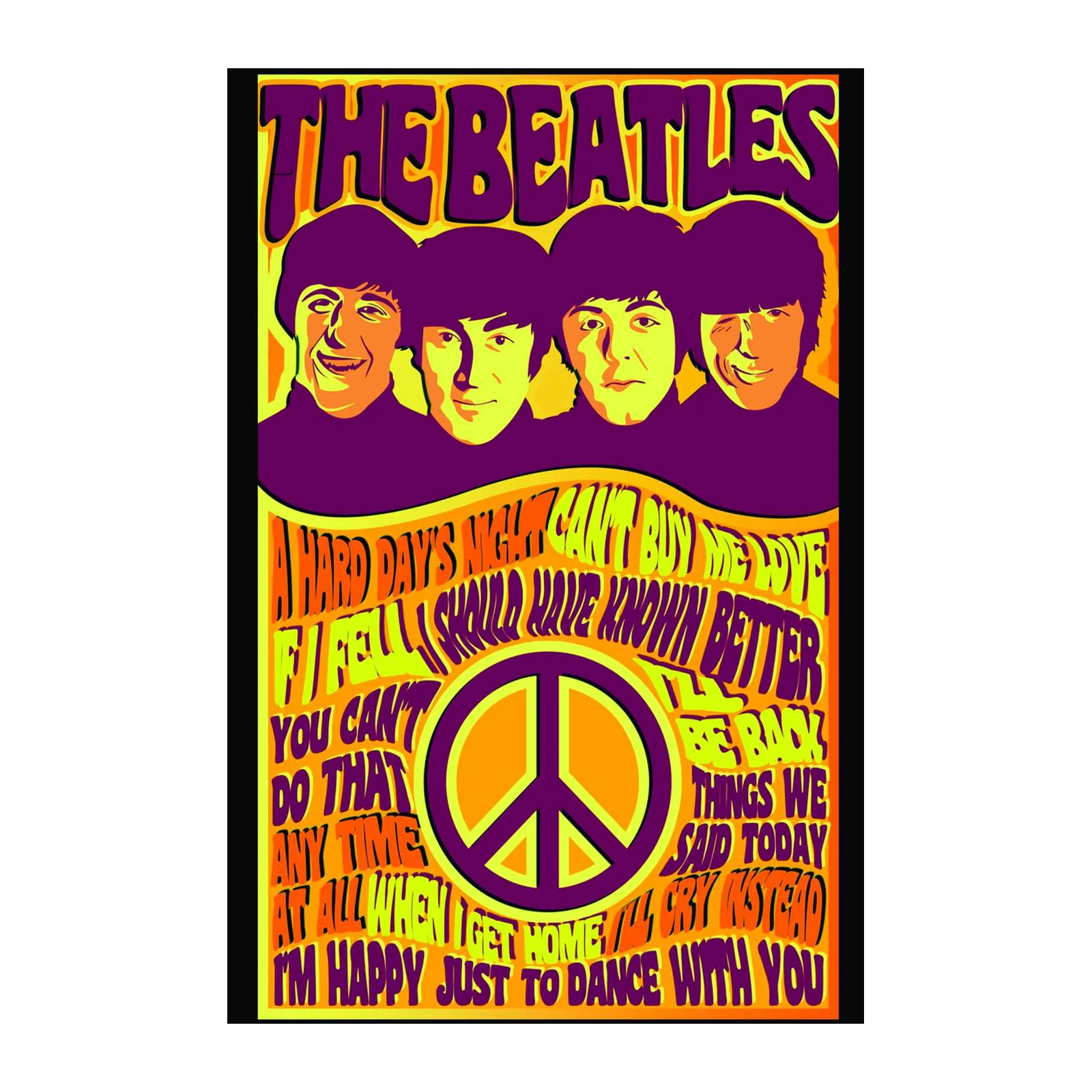 The Beatles Peace Sign Wall Art
