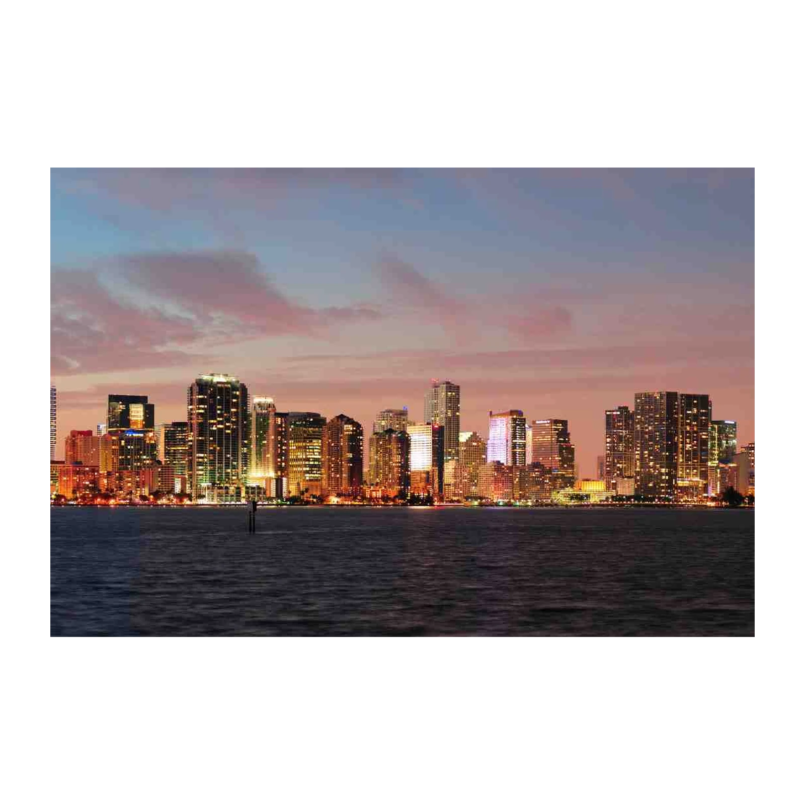Modern City Skyline at Dusk Wall Art