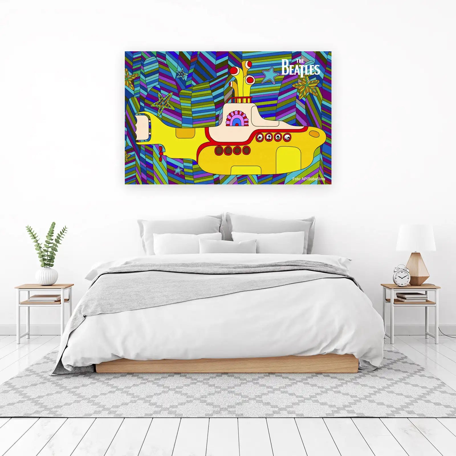 Psychedelic Yellow Submarine Beatles Wall Art