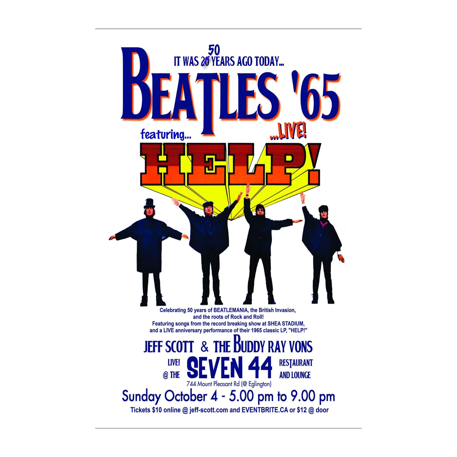 Retro Beatles '65 'HELP!' Concert Wall Art