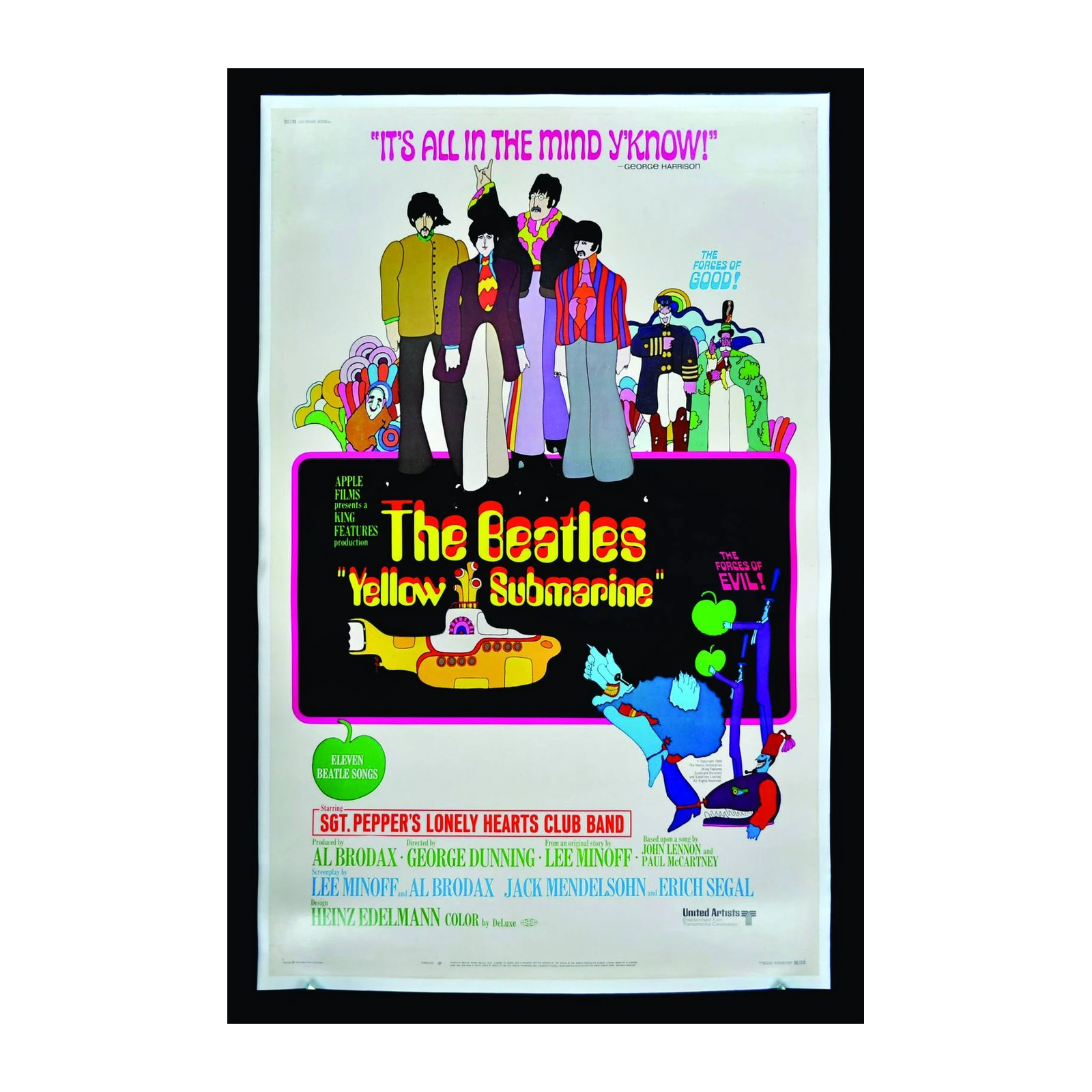 The Beatles Yellow Submarine Psychedelic Wall Art