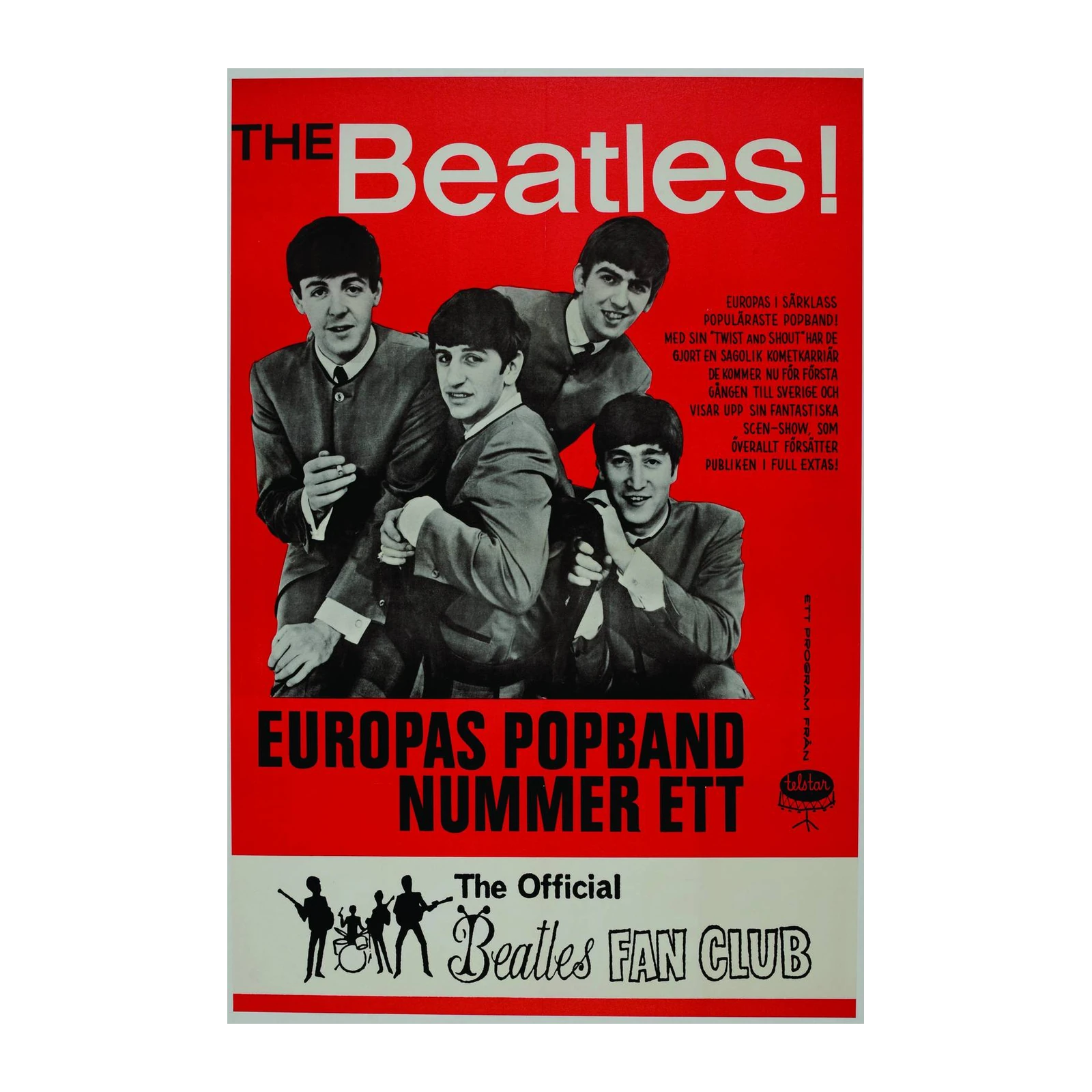 Vintage The Beatles European Tour Wall Art