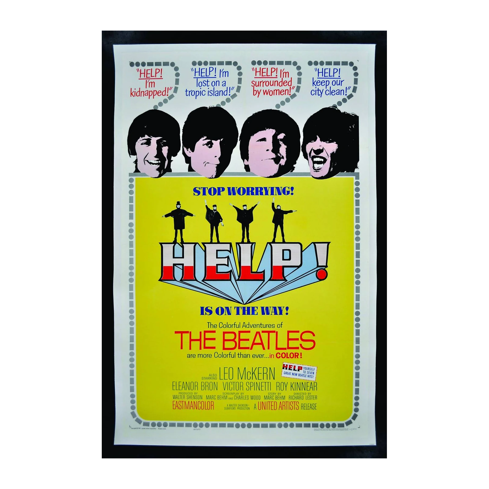Retro Beatles HELP! Movie Poster Wall Art
