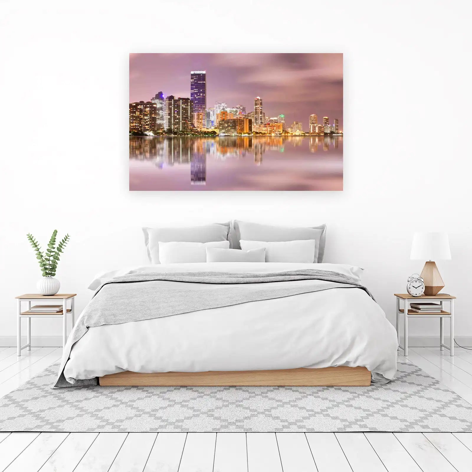 Miami Skyline Reflection Wall Art
