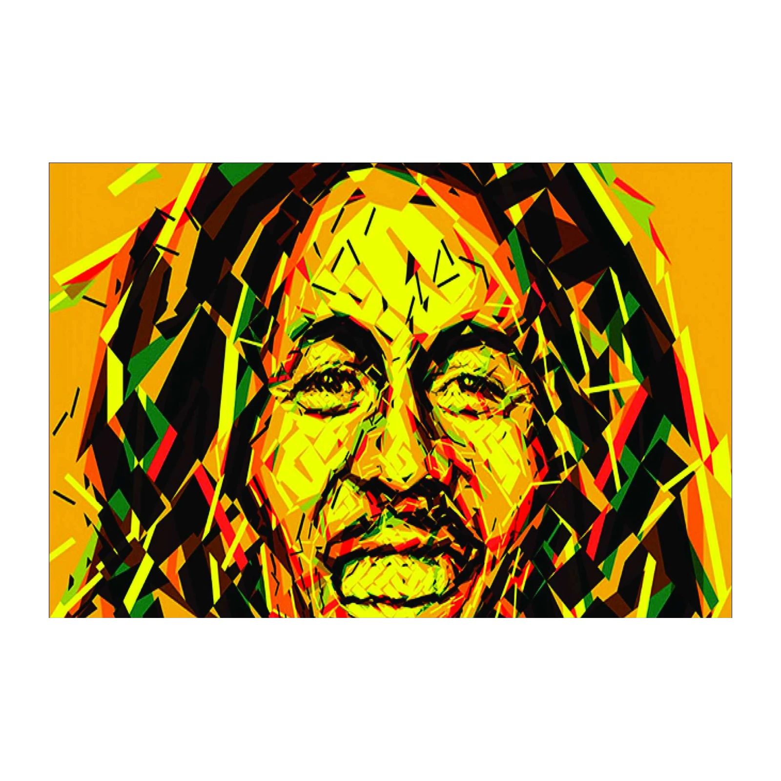 Vibrant Bob Marley Abstract Wall Art