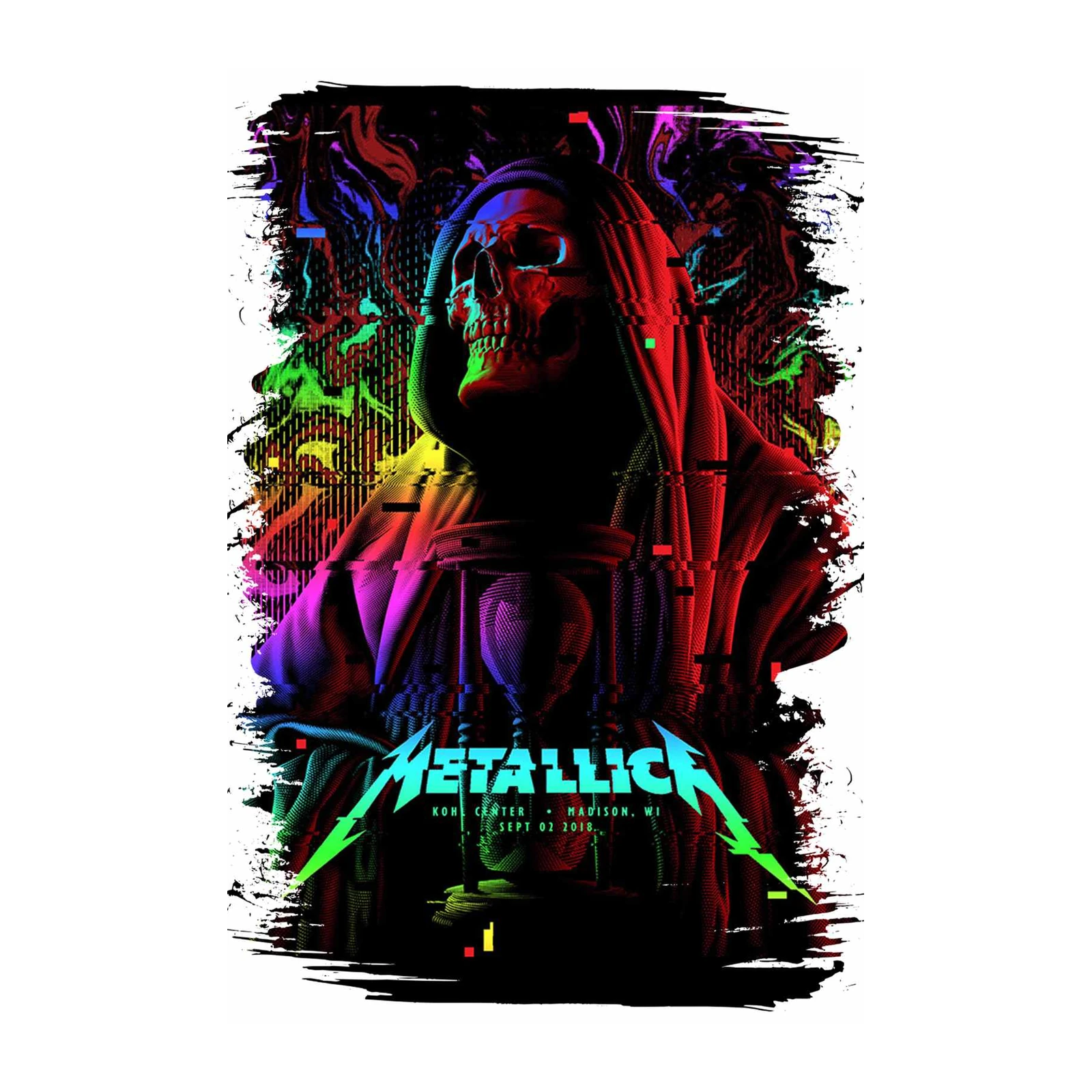 Metallica Grim Reaper Glitch Art Wall Art