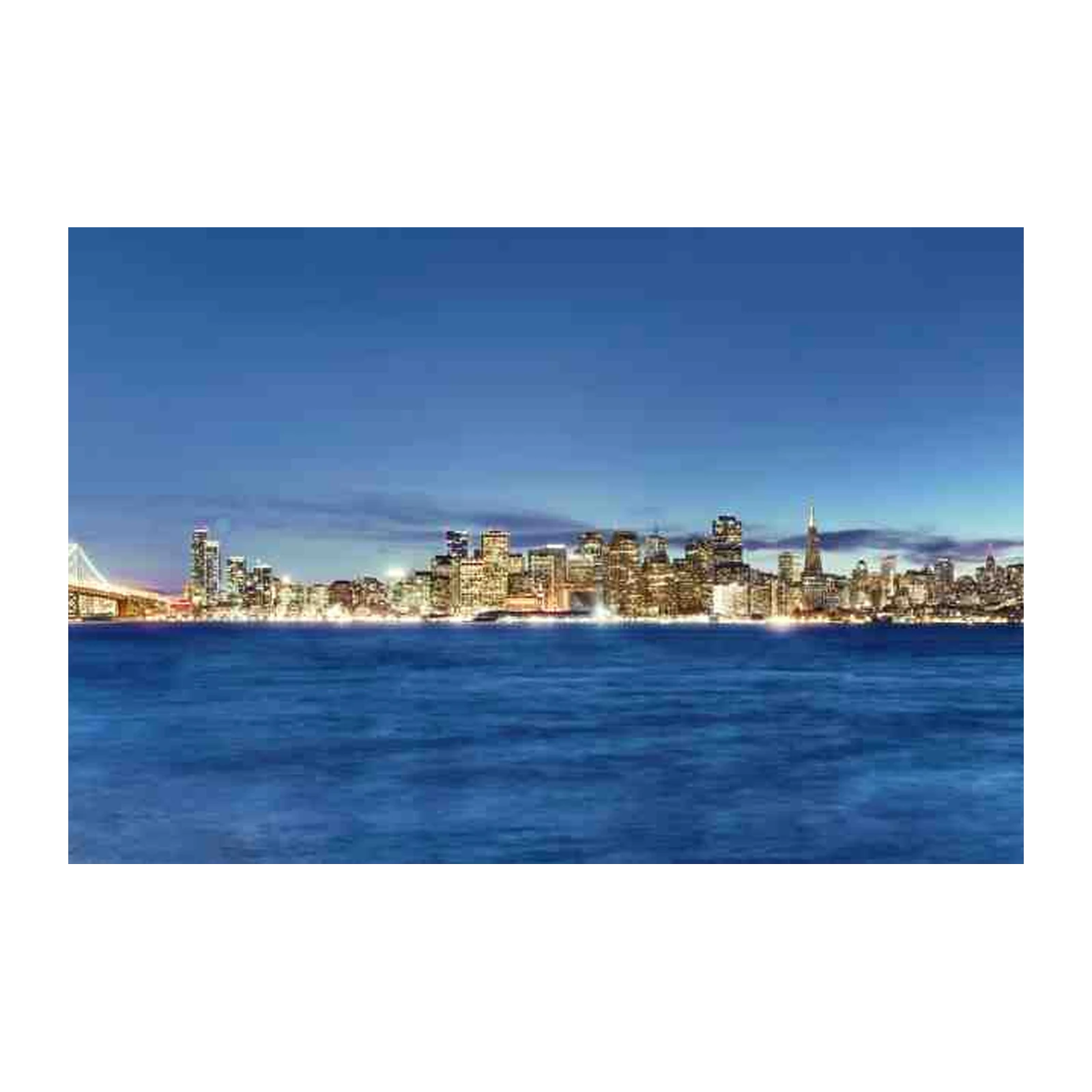 San Francisco Bay Bridge Cityscape Night Wall Art