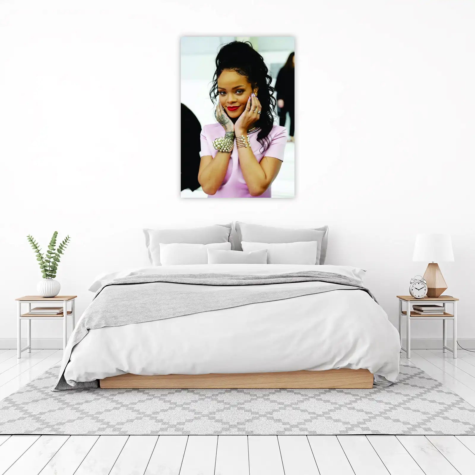 Rihanna Portrait Bold Red Lips Wall Art