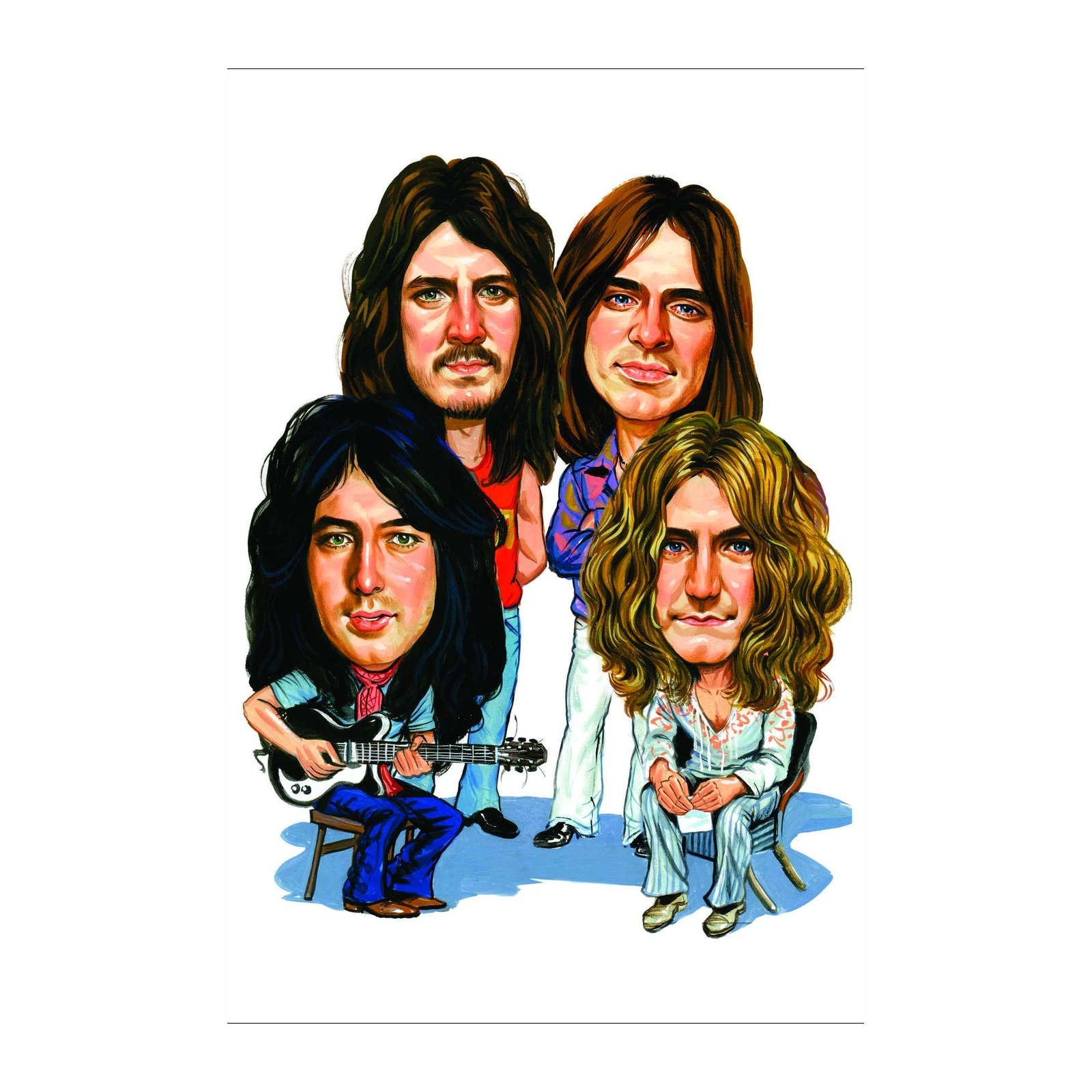 Iconic Rock Band Caricature Wall Art