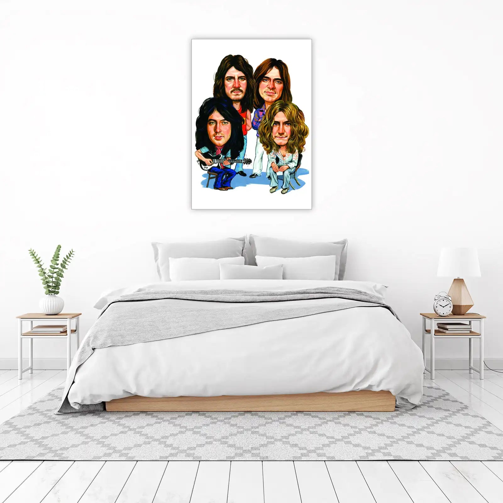 Iconic Rock Band Caricature Wall Art