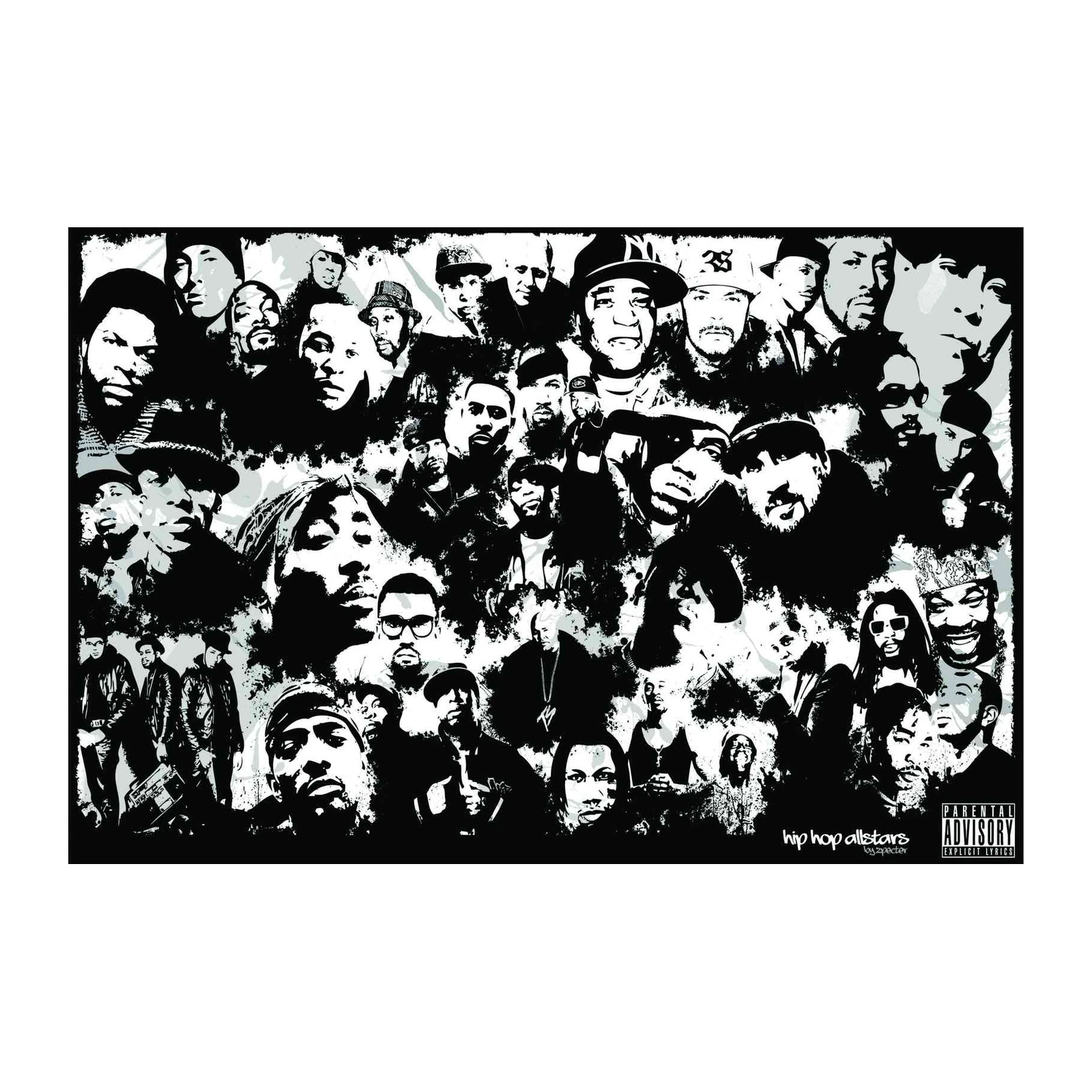 Iconic Hip Hop Allstars Black & White Wall Art