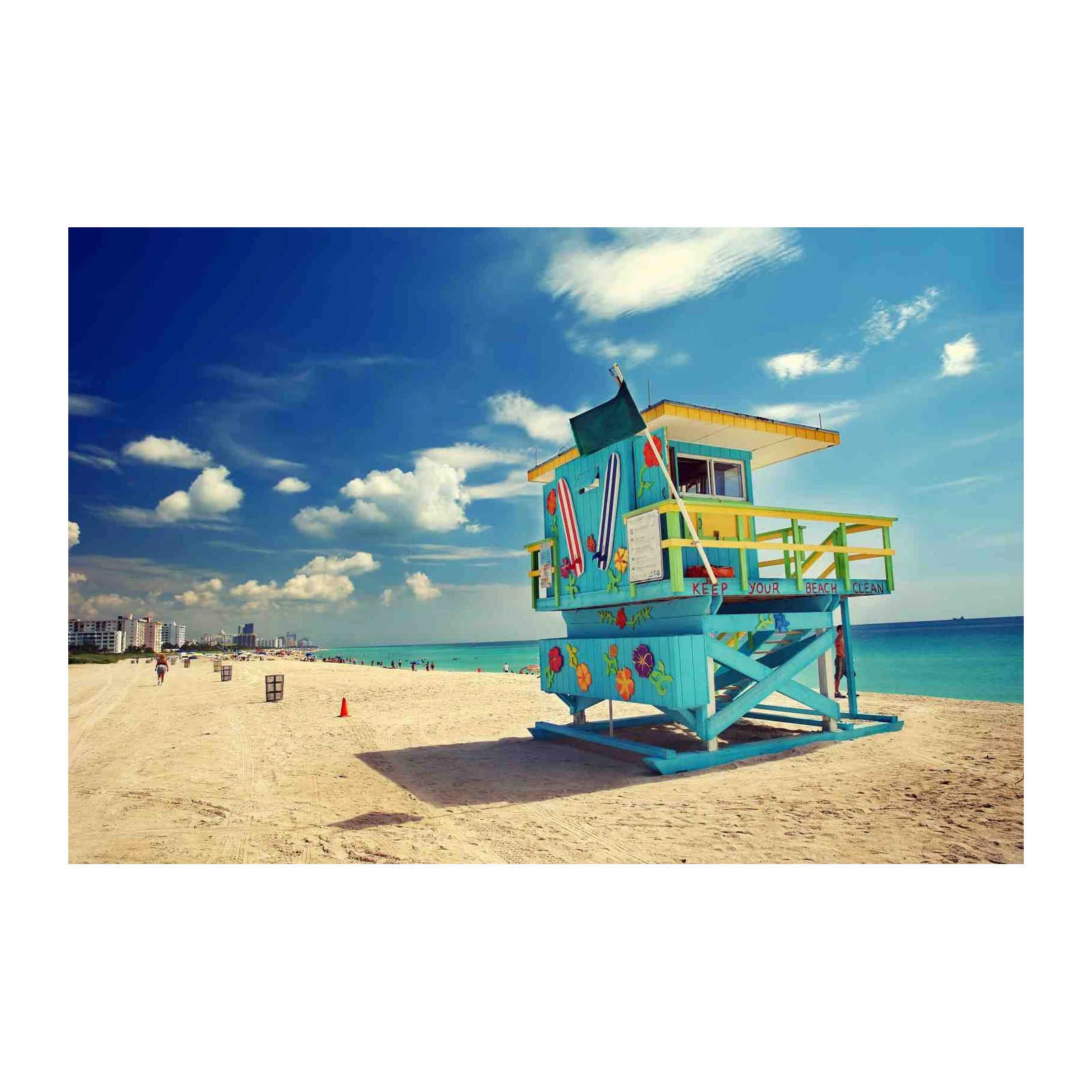 Vibrant Miami Beach Lifeguard Tower Wall Art