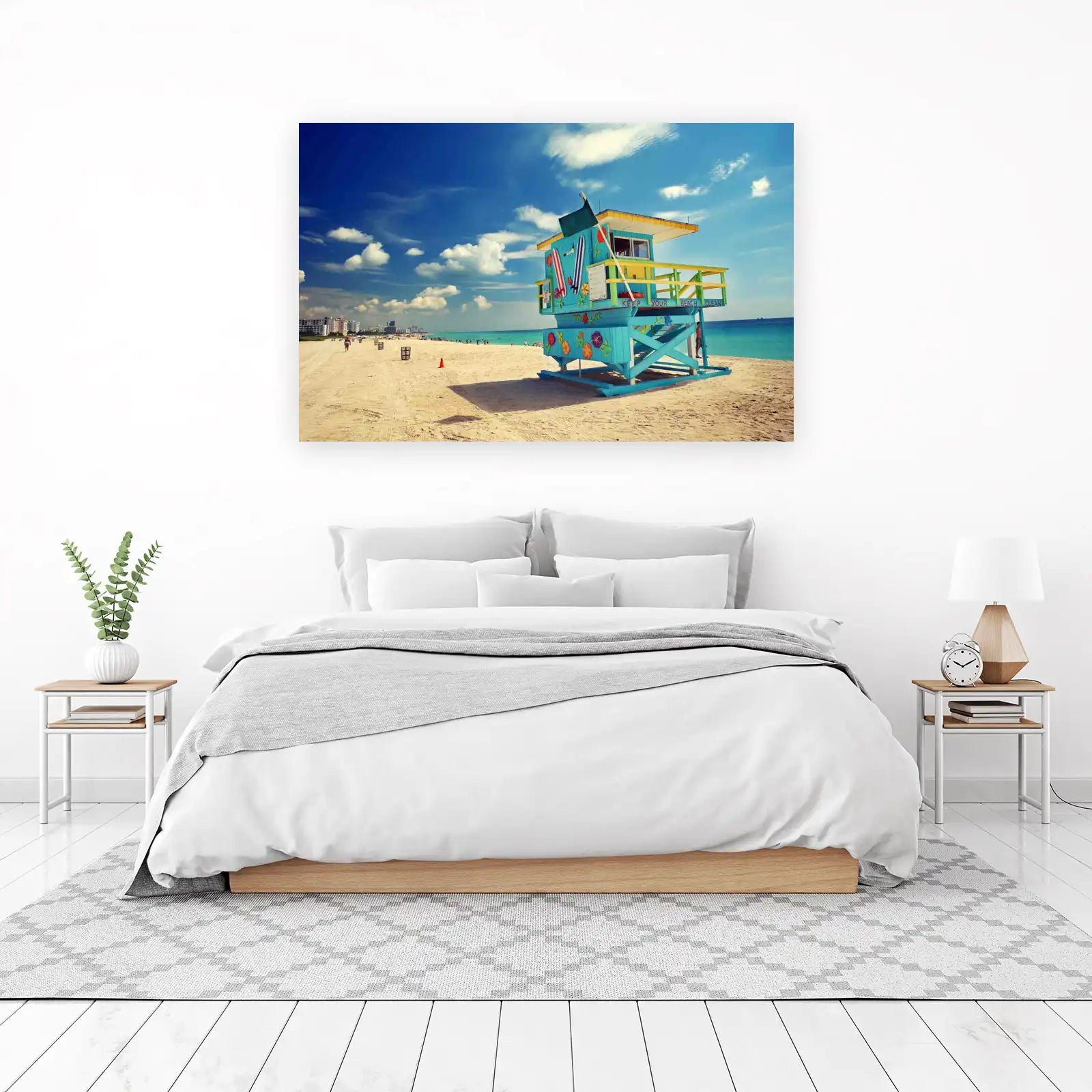 Vibrant Miami Beach Lifeguard Tower Wall Art