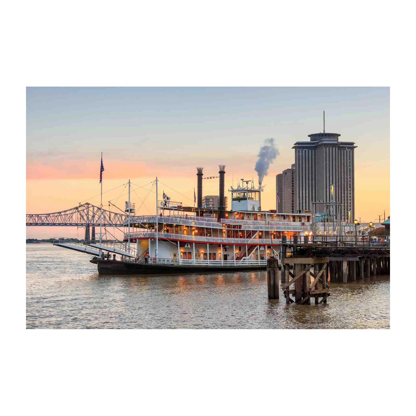 New Orleans Steamboat Sunset Wall Art