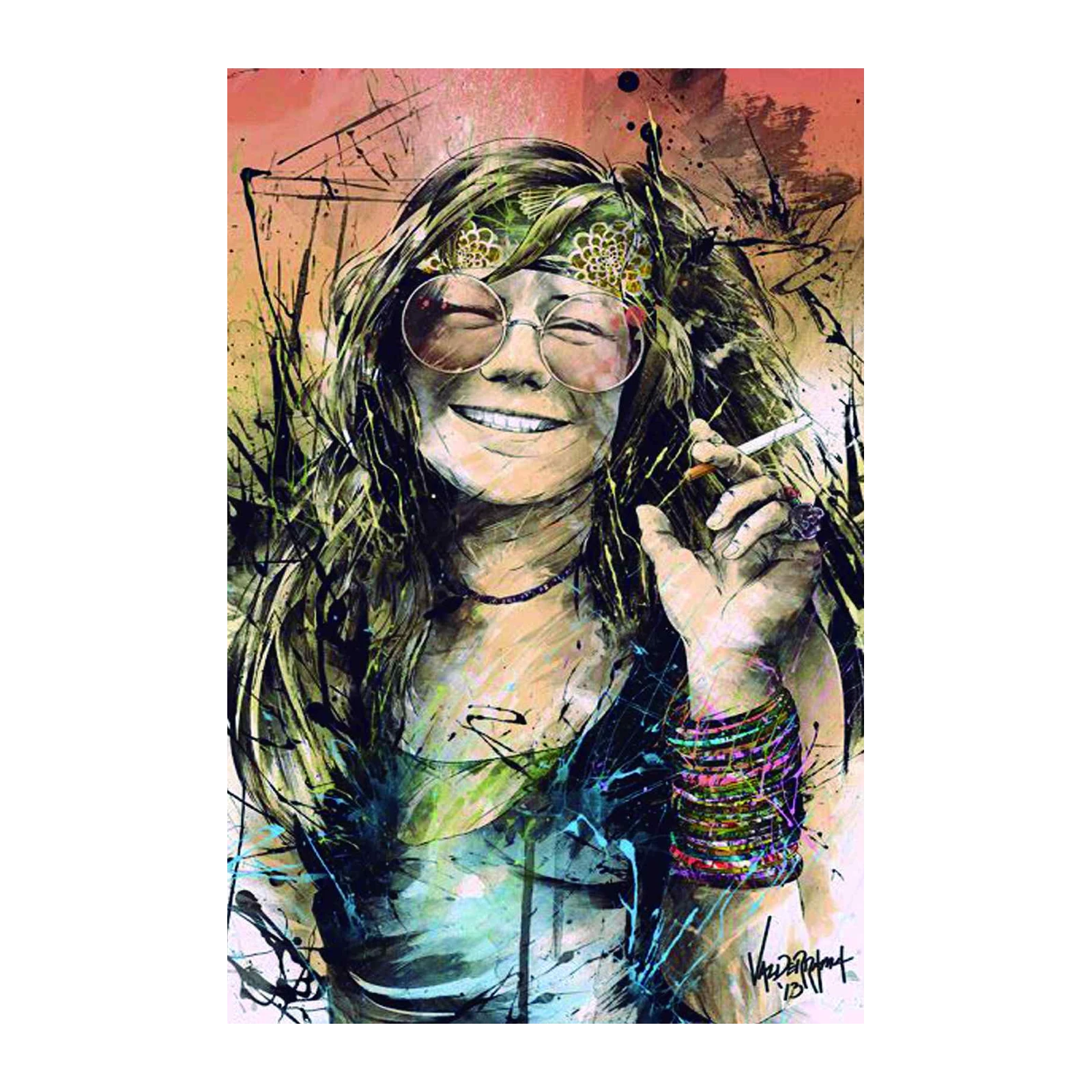 Janis Joplin Psychedelic Rock Wall Art
