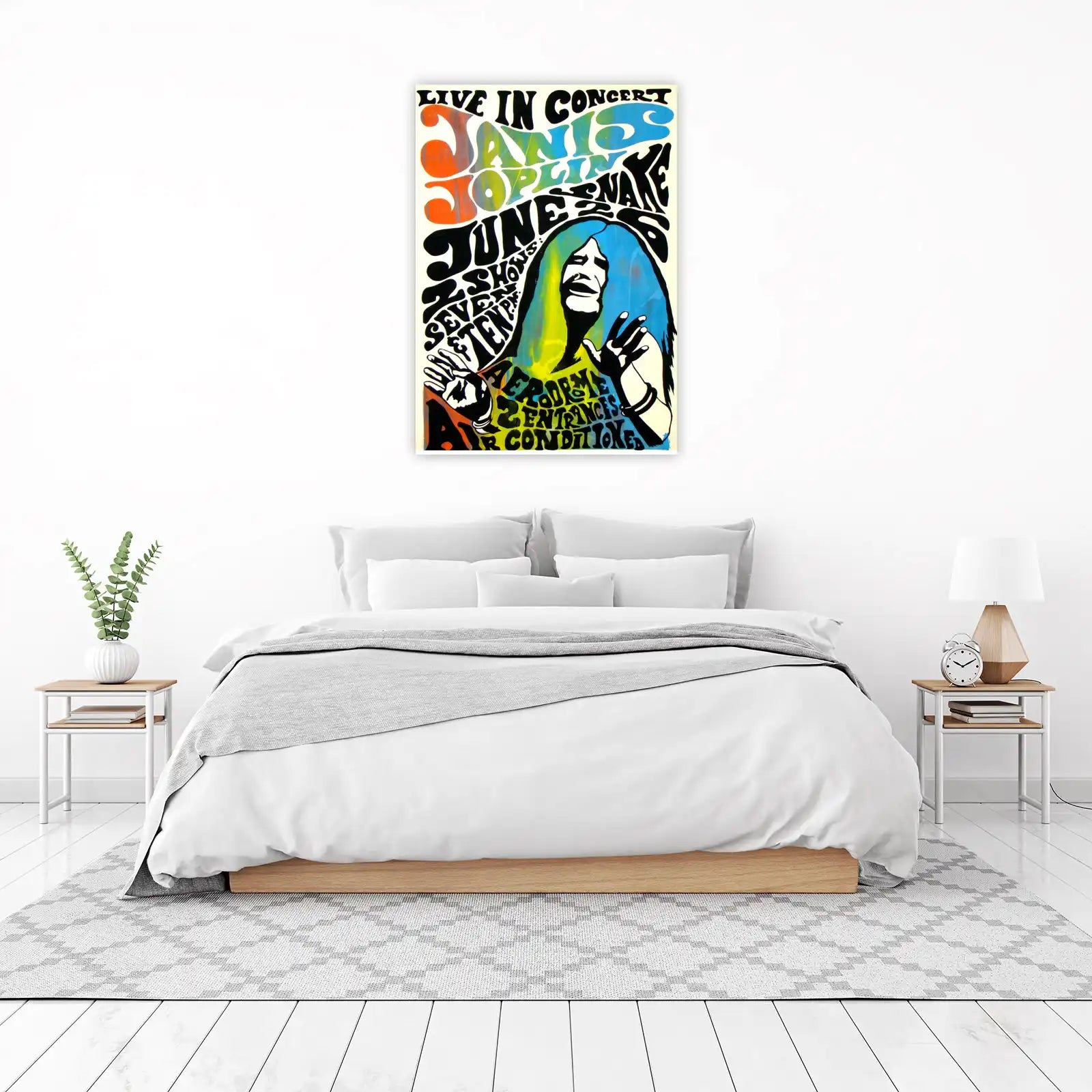 Janis Joplin Psychedelic Concert Poster Wall Art