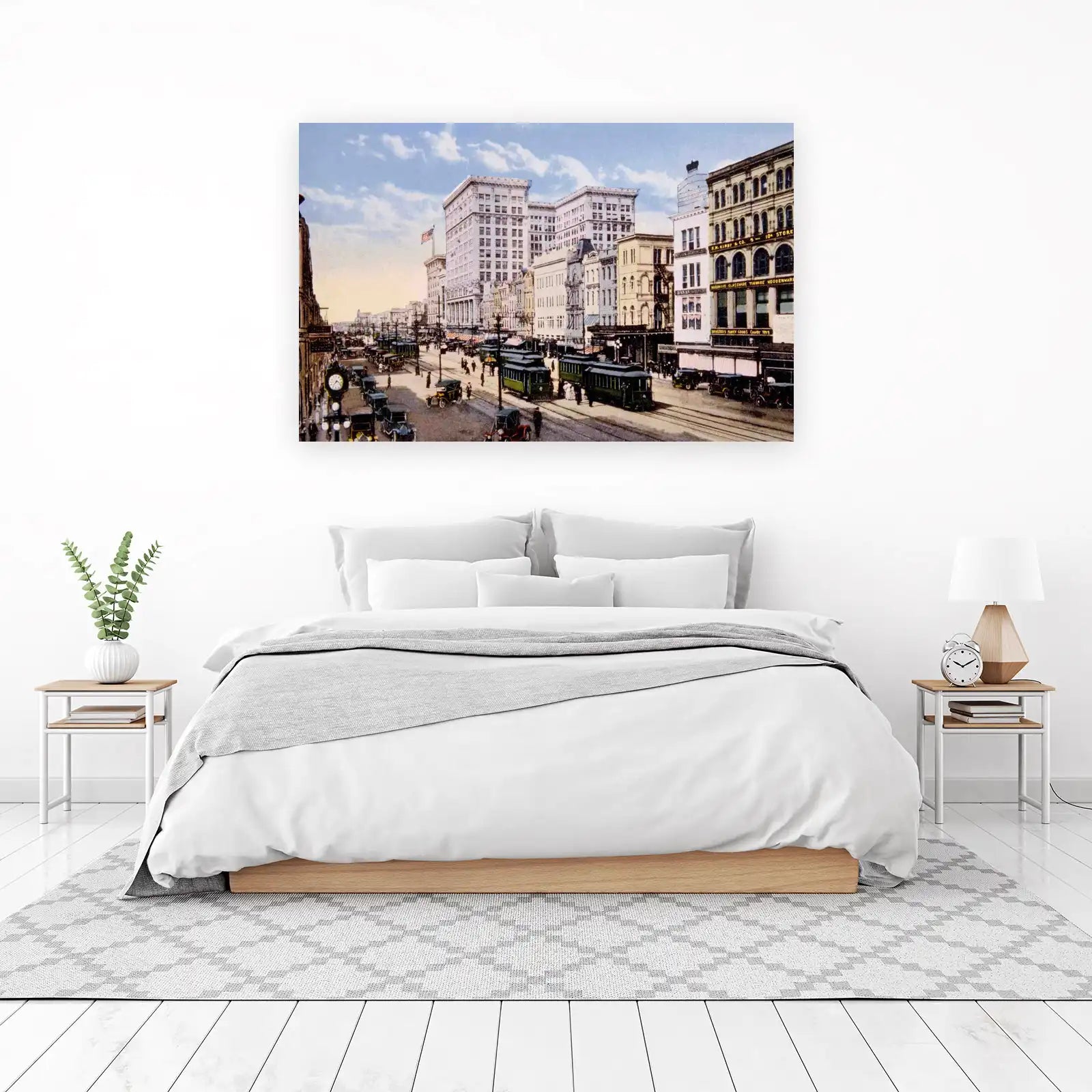 Vintage Street Scene Wall Art - Retro Cityscape Art