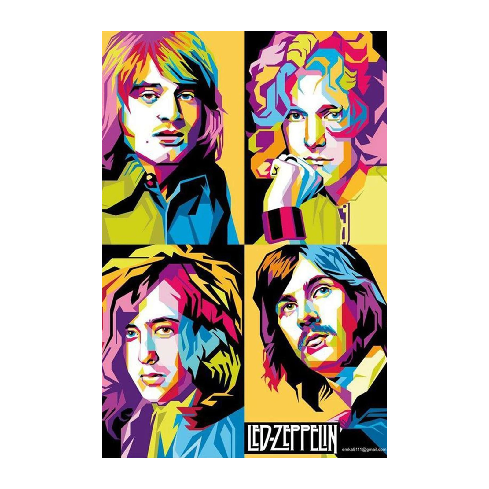Vibrant Led Zeppelin Pop Art Wall Art