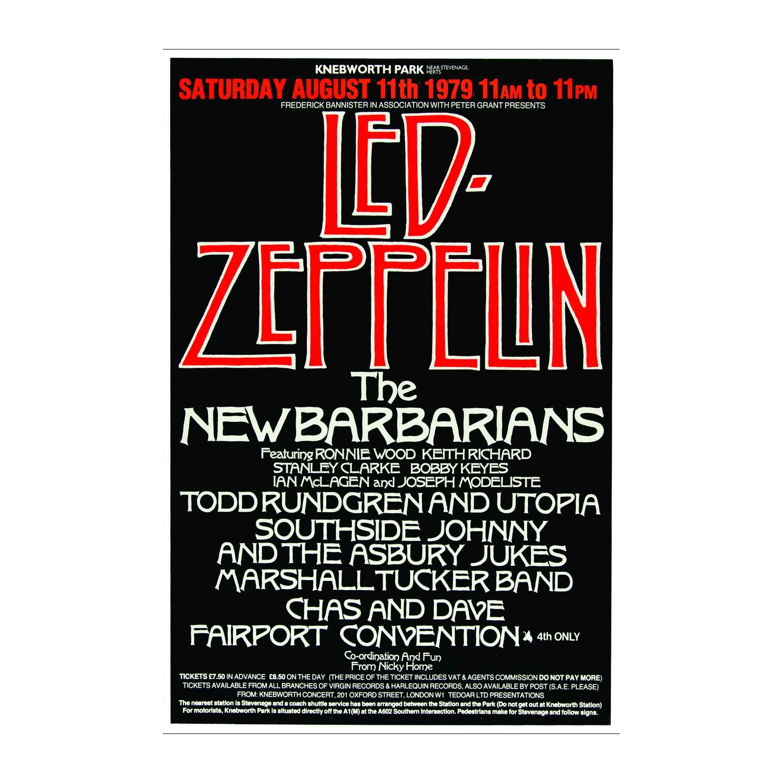 Iconic Led Zeppelin Knebworth 1979 Wall Art