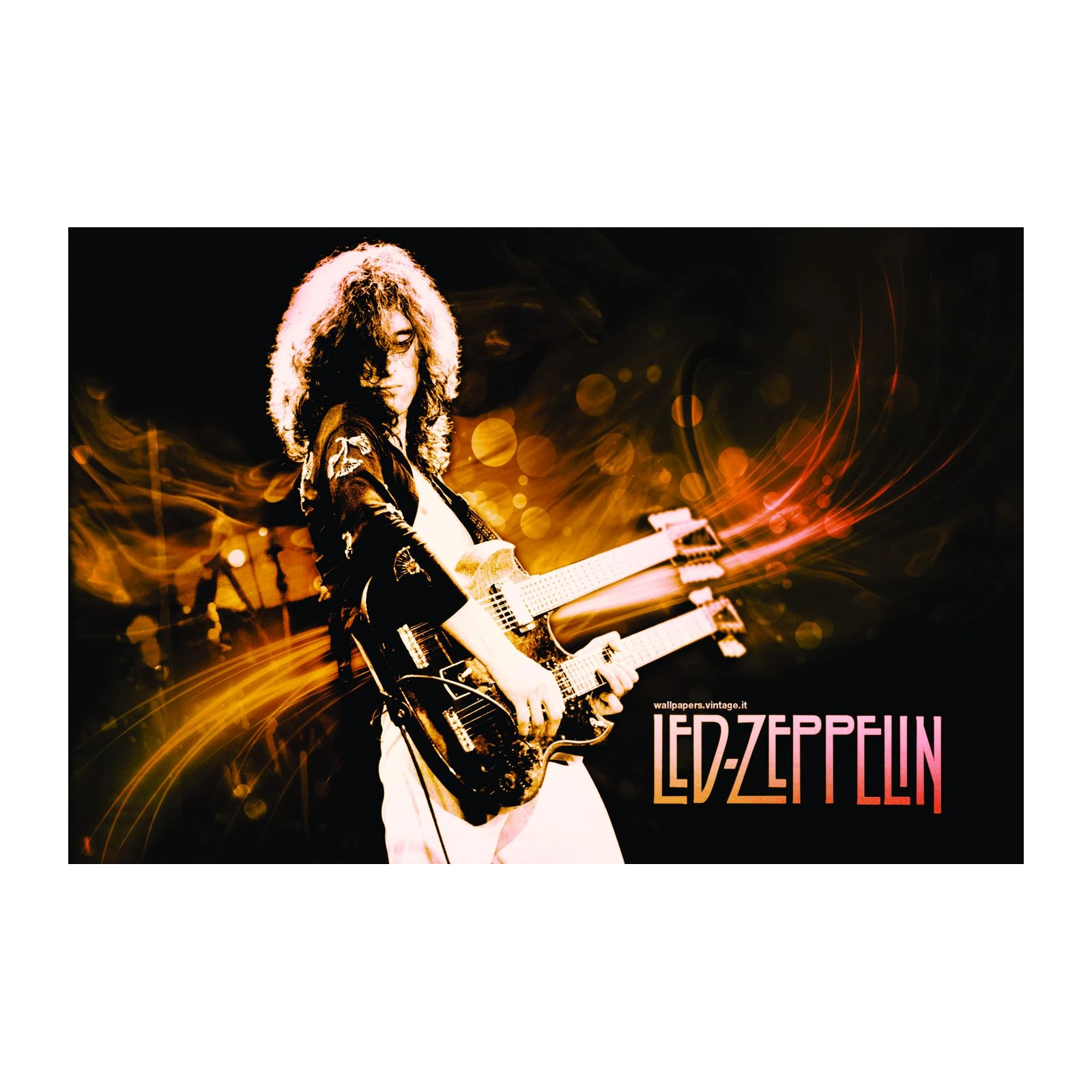 Jimmy Page Led Zeppelin Double Neck Guitar Wall Art