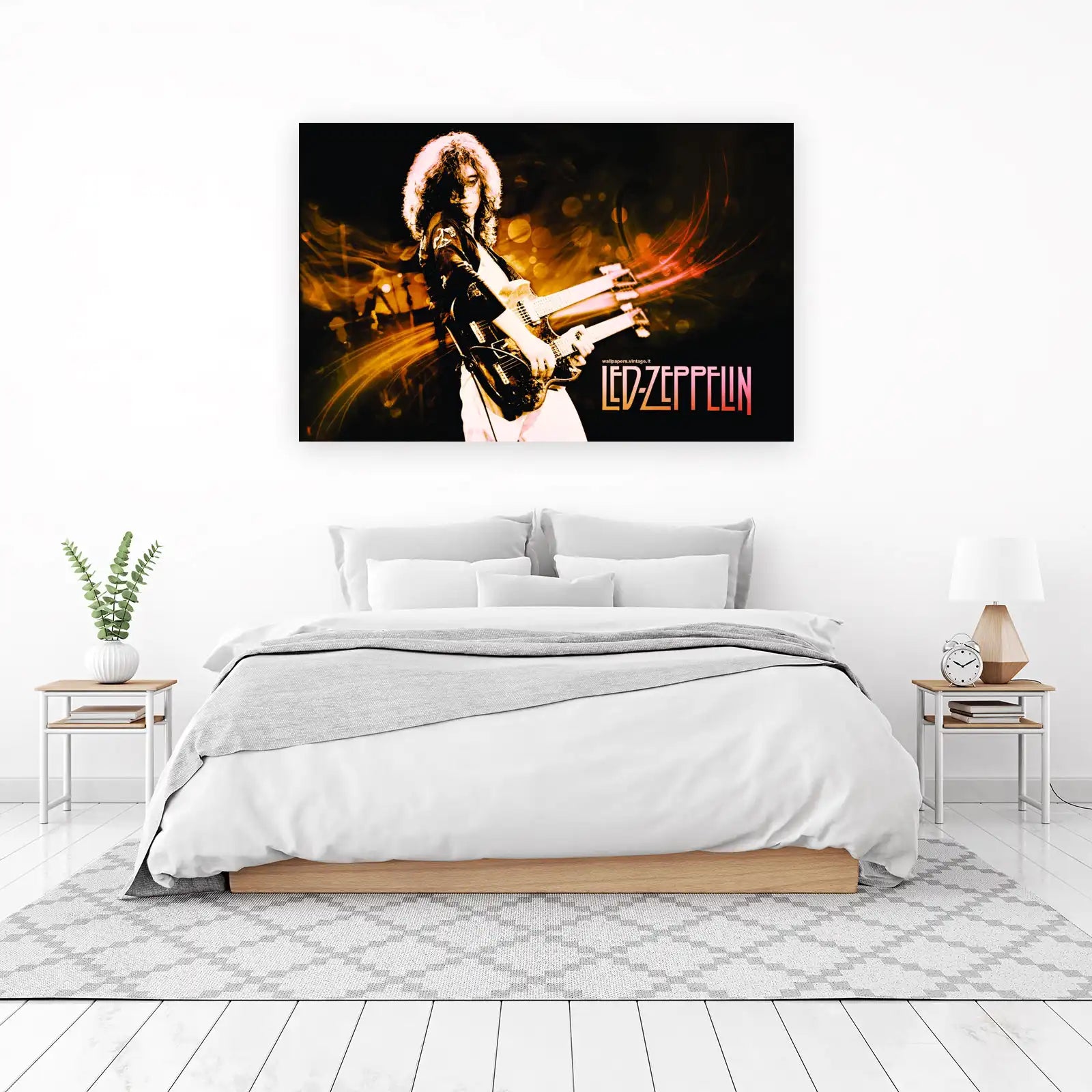 Jimmy Page Led Zeppelin Double Neck Guitar Wall Art