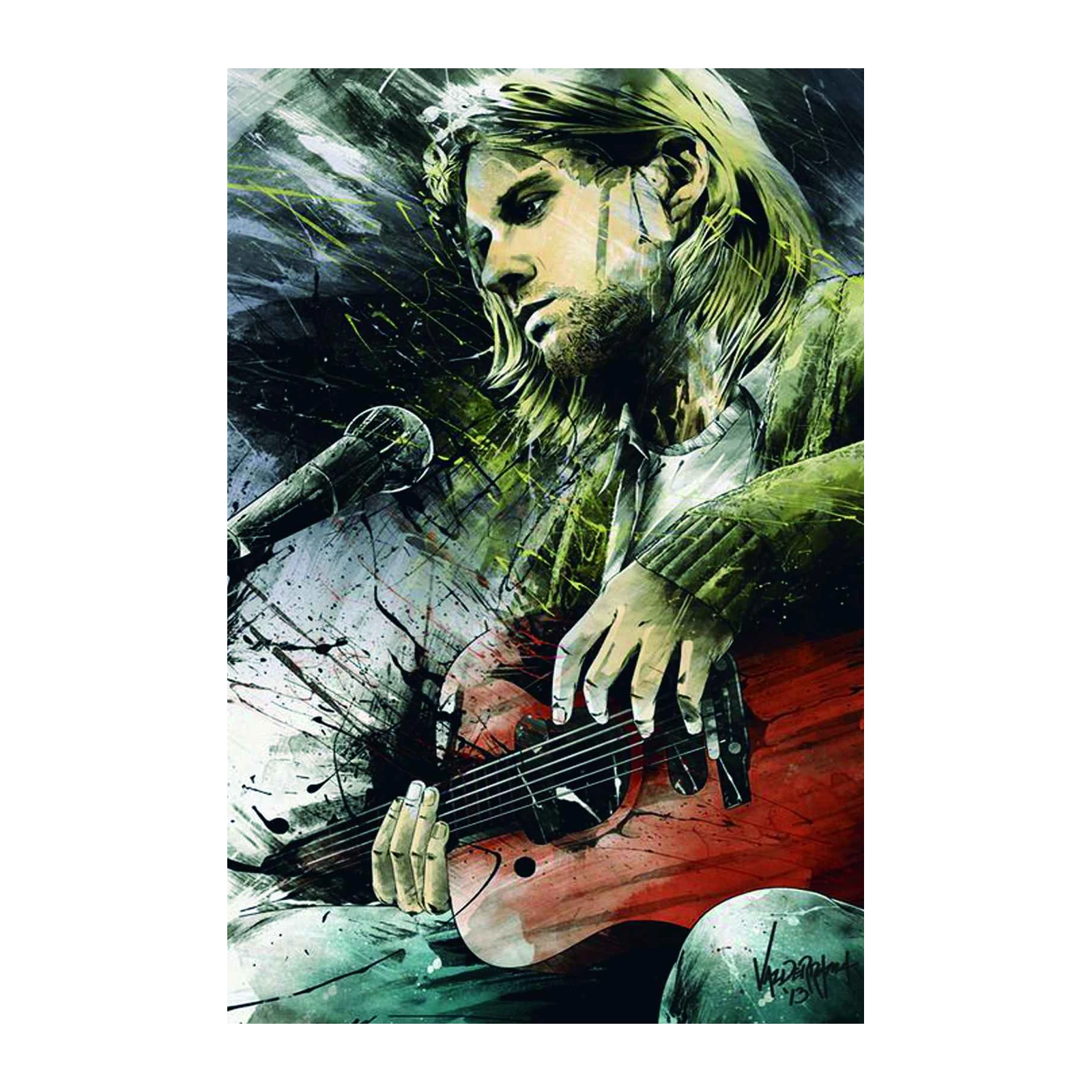 Iconic Grunge Rock Legend Guitar Wall Art