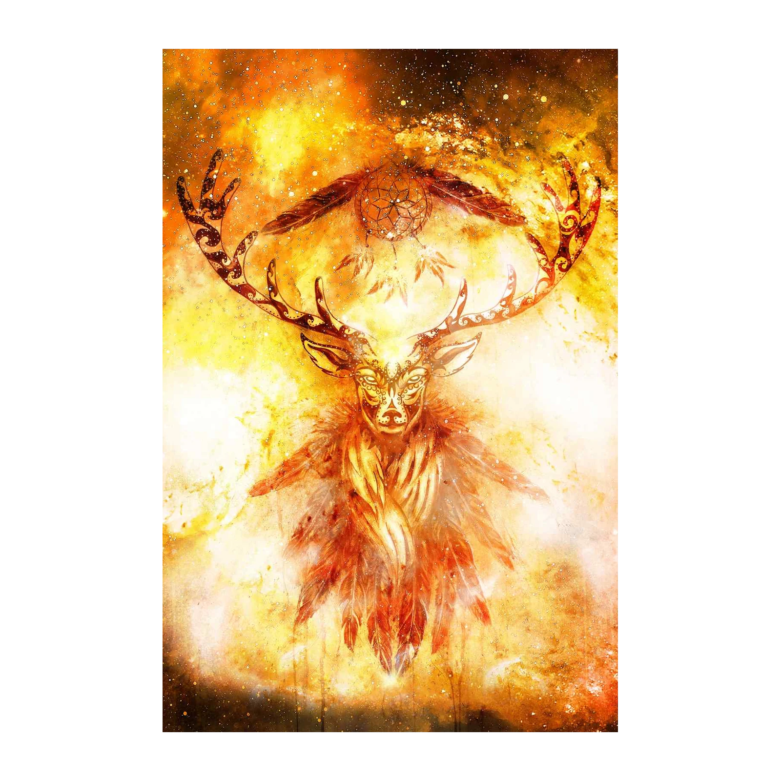 Mystic Deer Dreamcatcher Spirit Wall Art