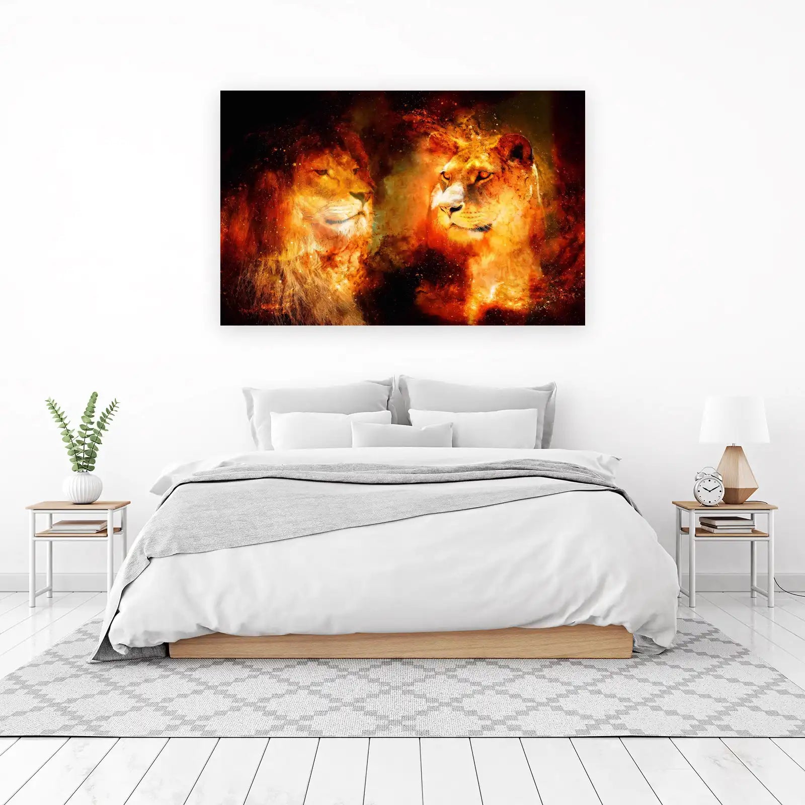 Fiery Lion King & Queen Wall Art