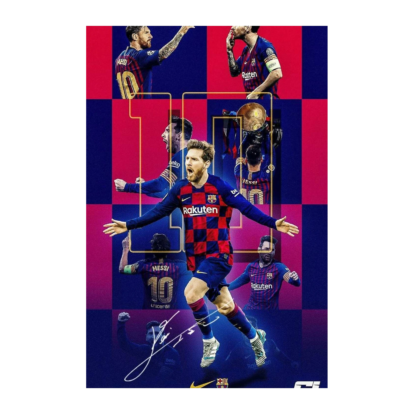 Lionel Messi Goal Celebration Poster Wall Art
