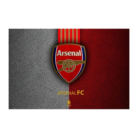 Arsenal FC Logo Red & Grey Leather Wall Art