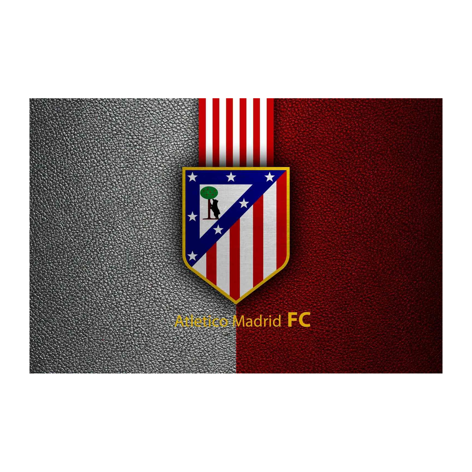 Atletico Madrid FC Leather Texture Wall Art