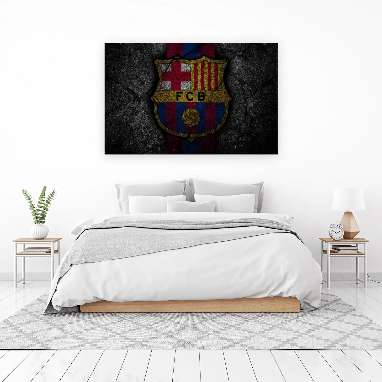 FC Barcelona Grunge Emblem Wall Art