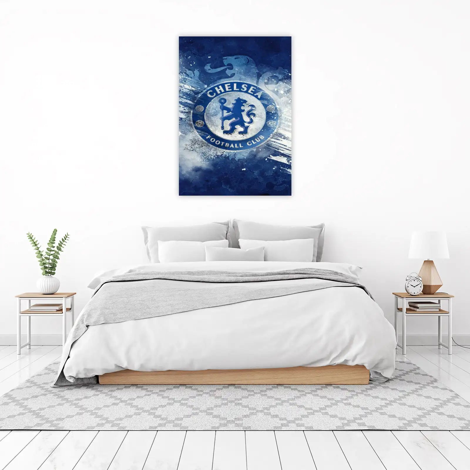 Chelsea FC Lion Crest Abstract Splash Wall Art