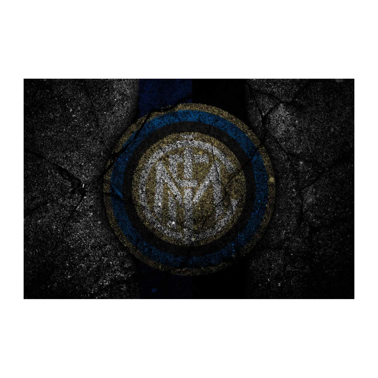 Inter Milan Cracked Grunge Logo Wall Art