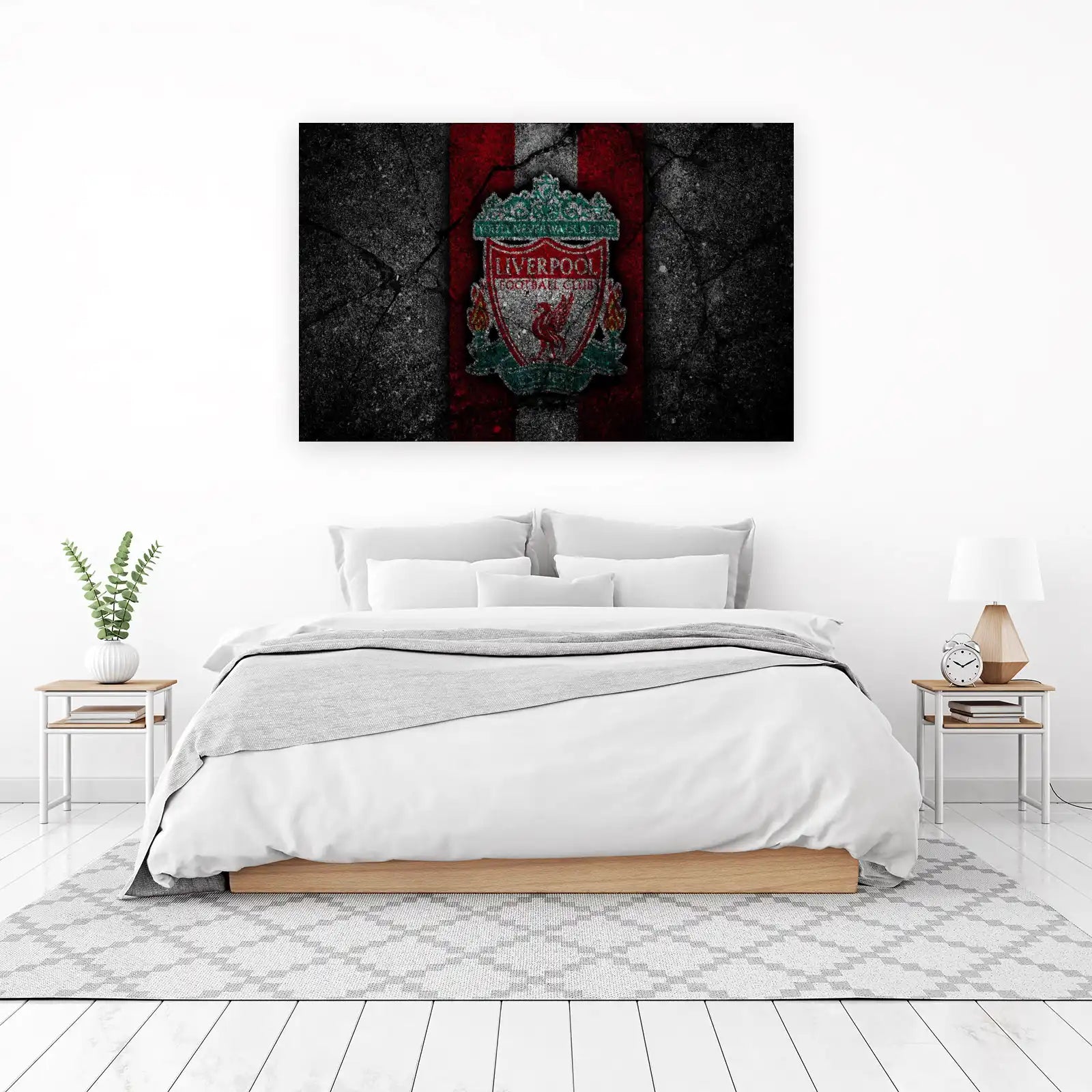 Bold Liverpool FC Grunge Crest Wall Art