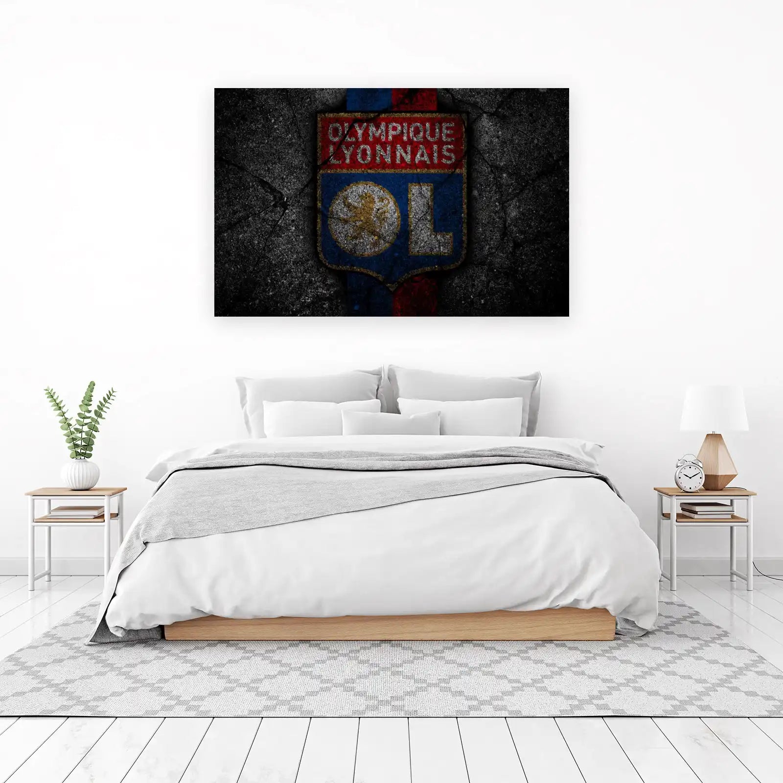 Olympique Lyon Grunge Logo Wall Art