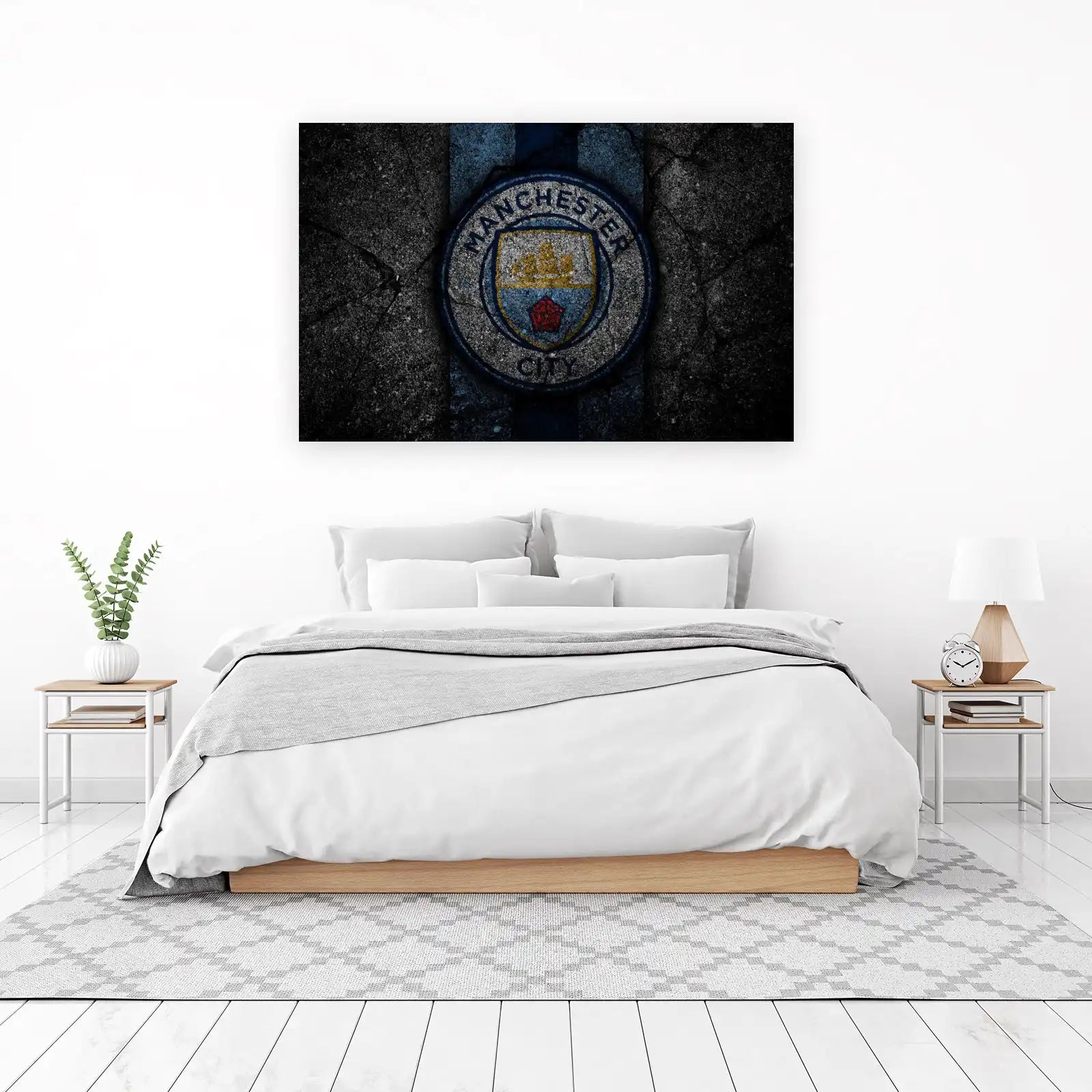 Manchester City FC Textured Emblem Wall Art