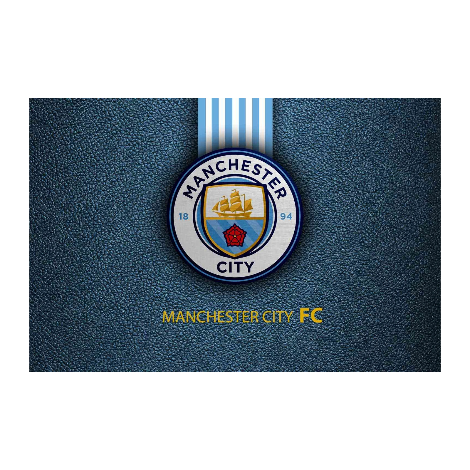 Manchester City FC Logo Blue Texture Wall Art