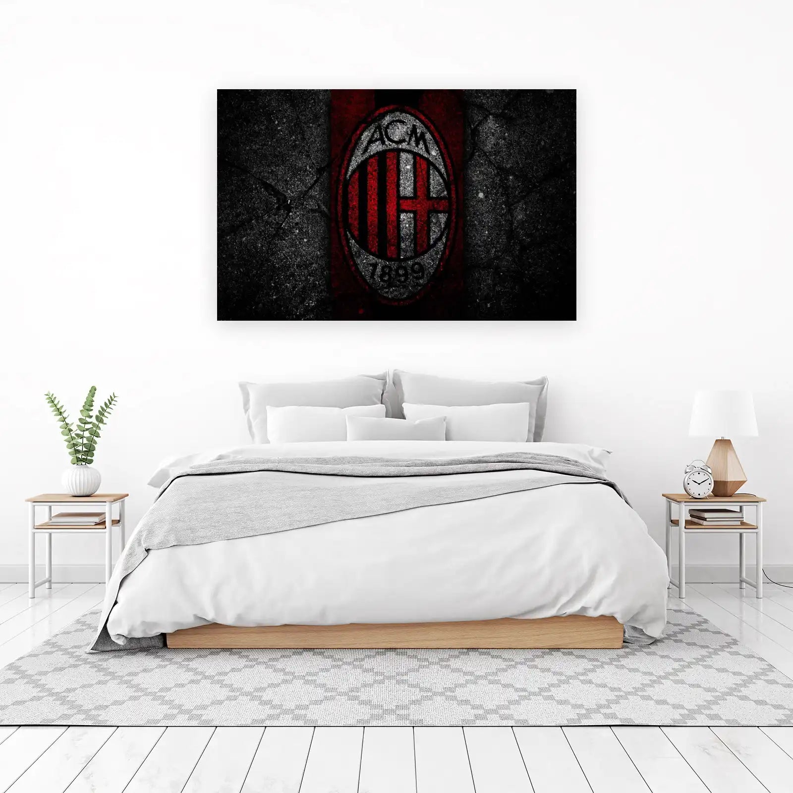 AC Milan Grunge Logo Wall Art