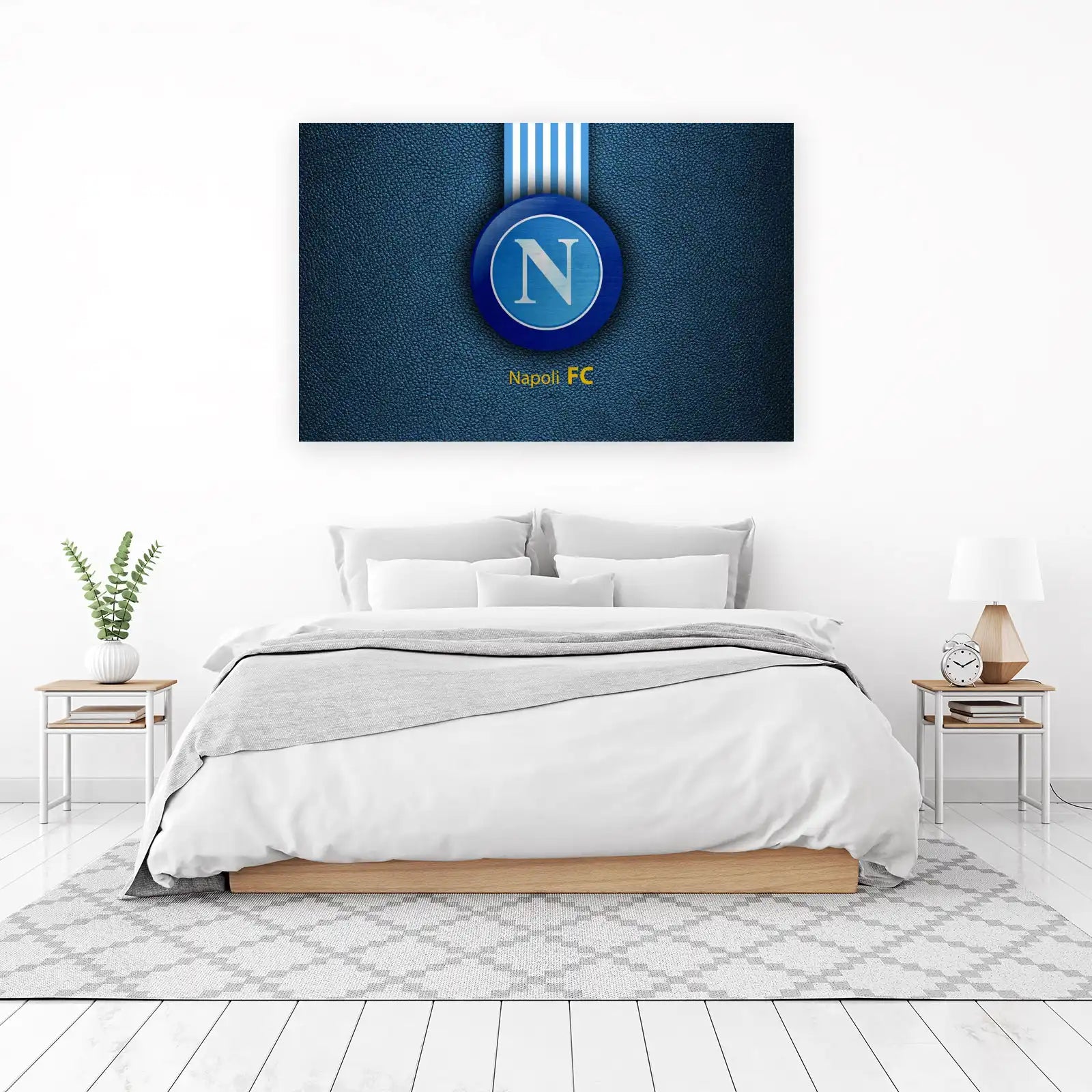 SSC Napoli Crest Blue Texture Wall Art