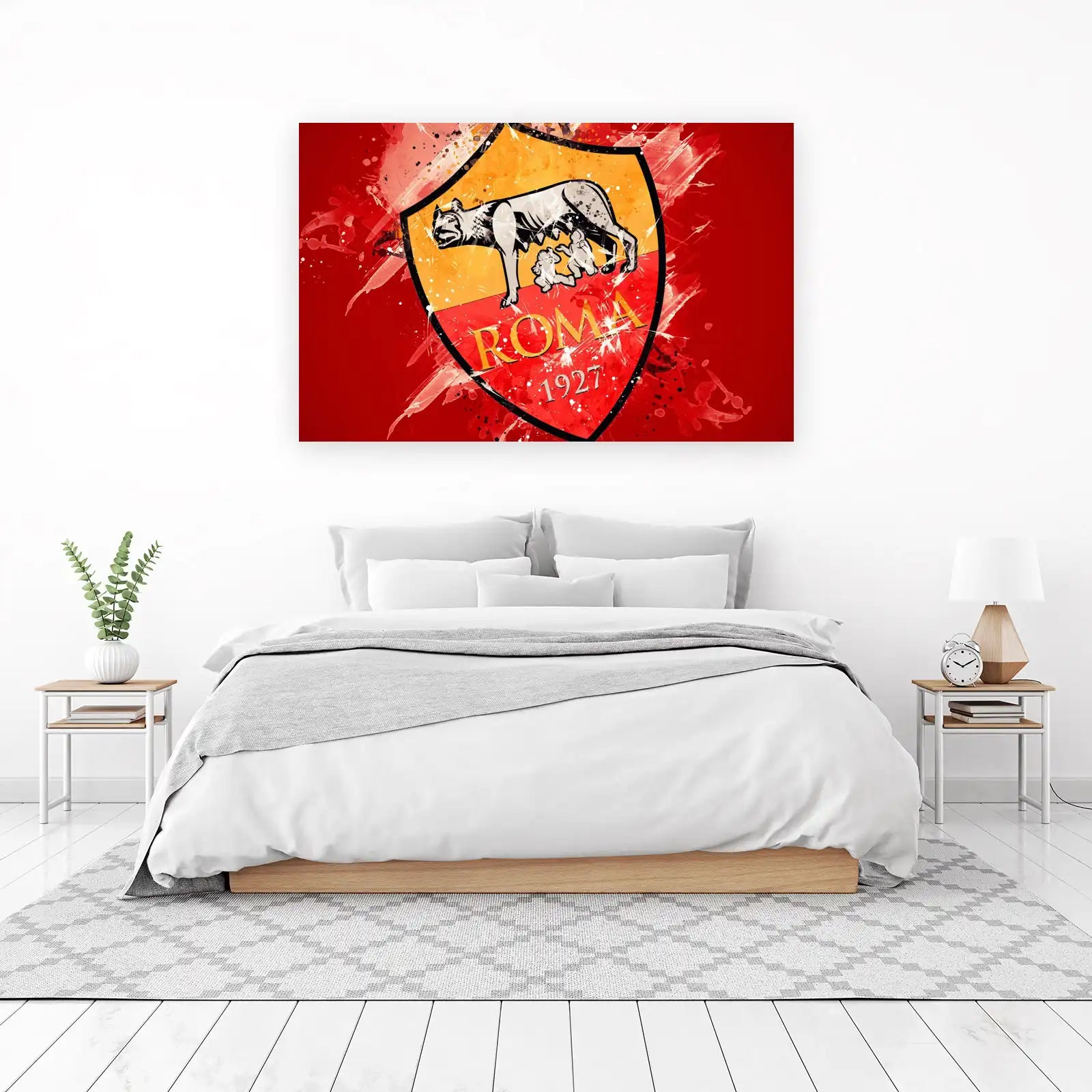 AS Roma Wolf Emblem Grunge Art Wall Art