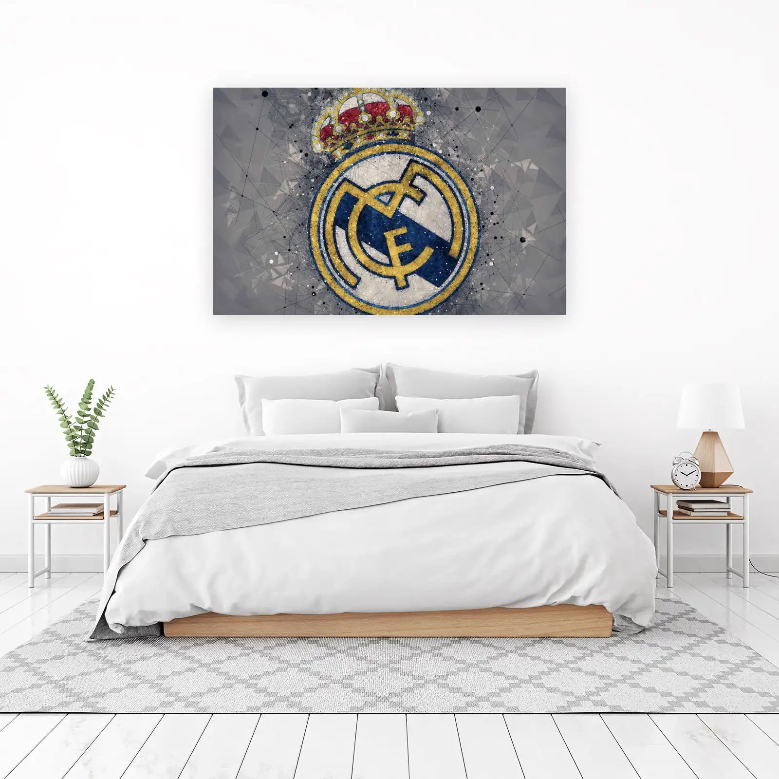 Real Madrid Crowned Logo Abstract Wall Art