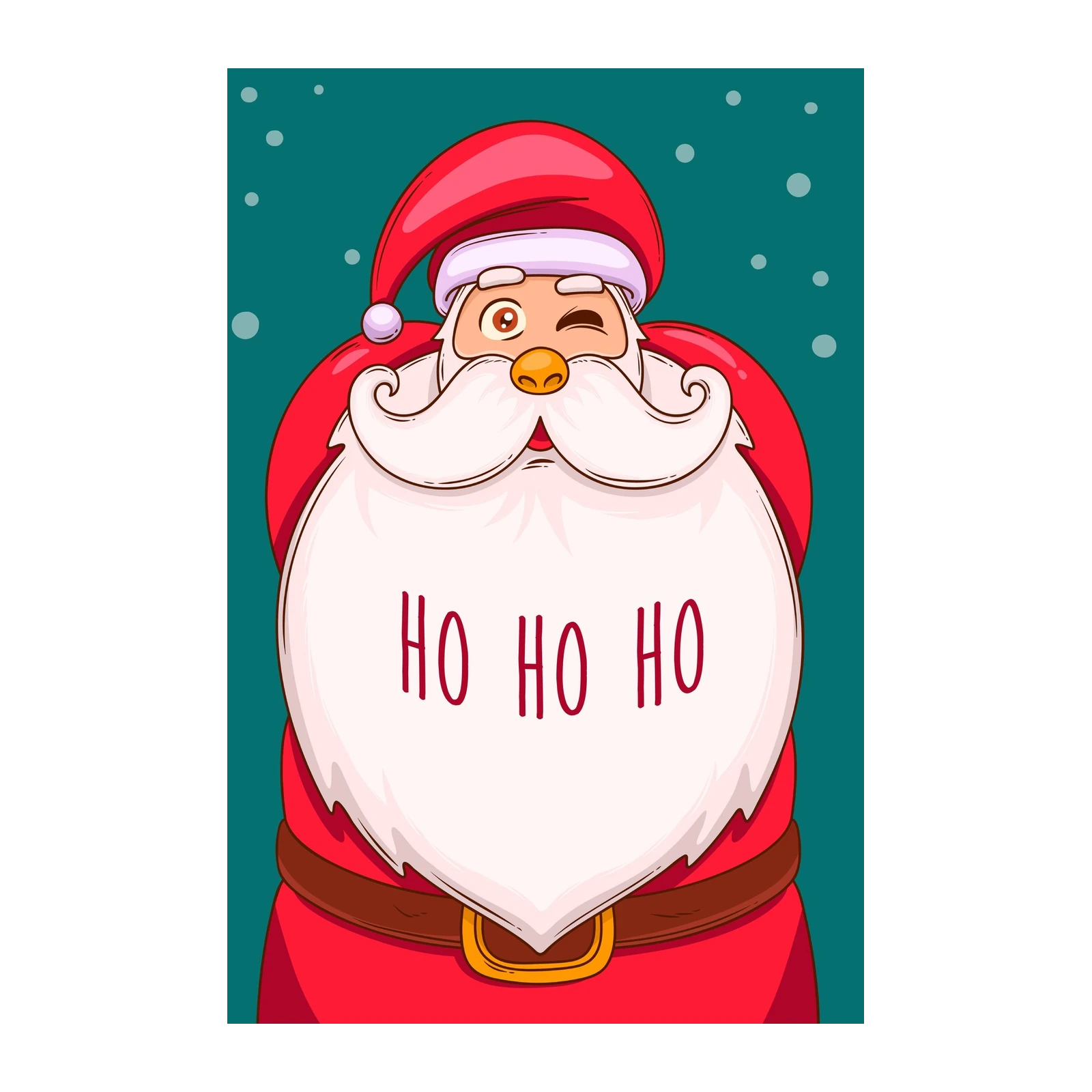 Whimsical Winking Santa "Ho Ho Ho" Wall Art