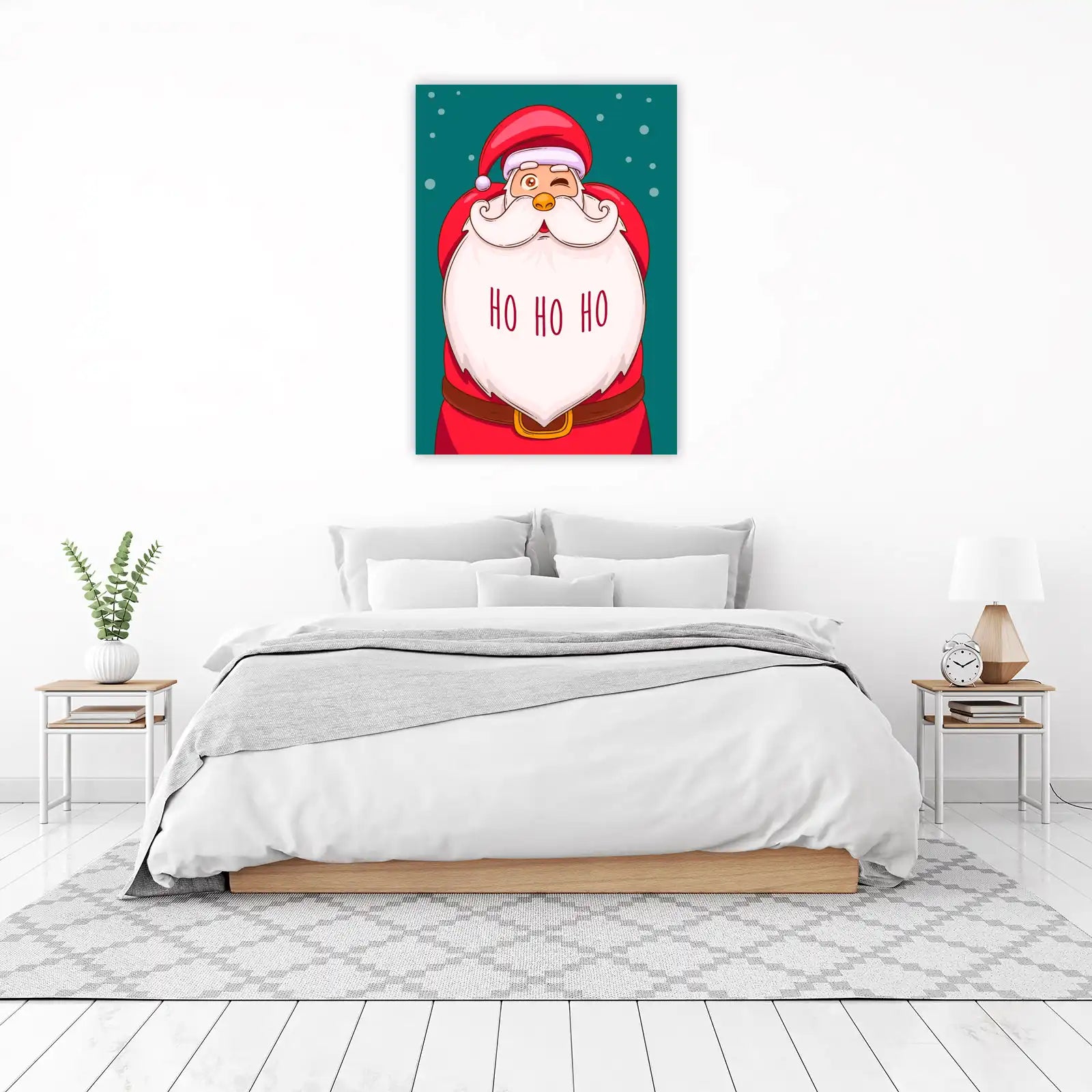 Whimsical Winking Santa "Ho Ho Ho" Wall Art