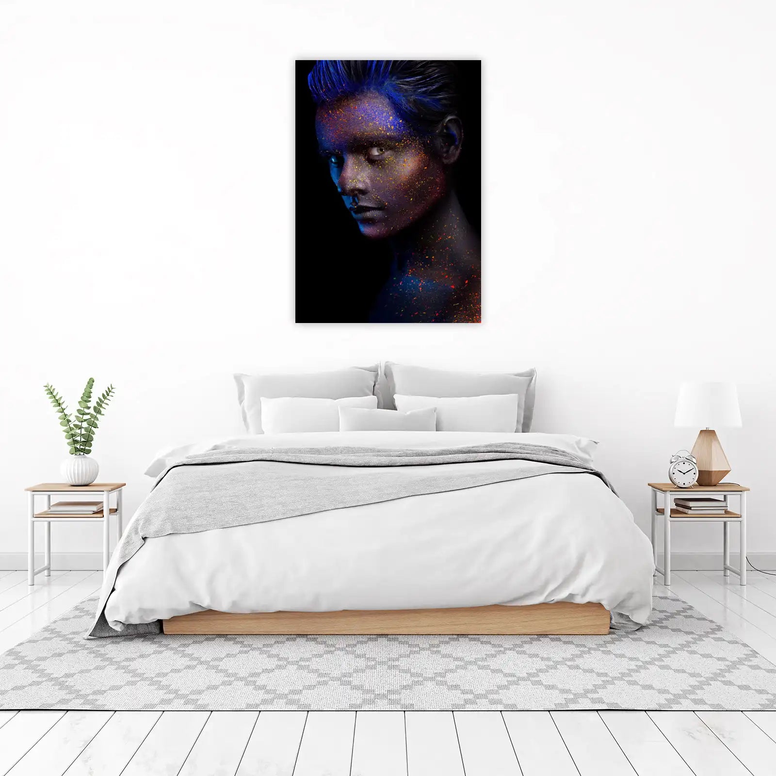 Abstract Face Nebula Blue Orange Wall Art