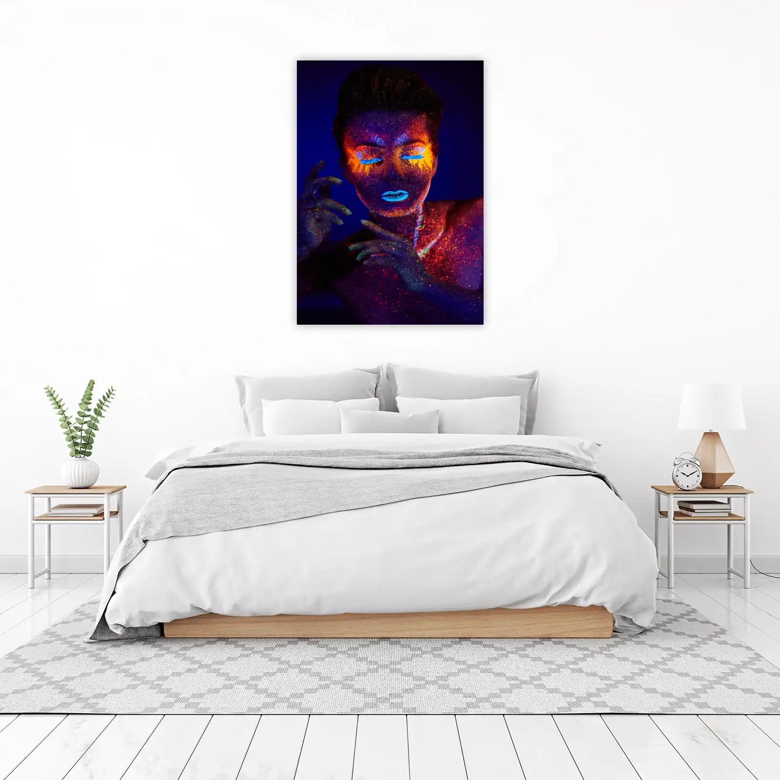Vibrant UV Glow Face Art Wall Art
