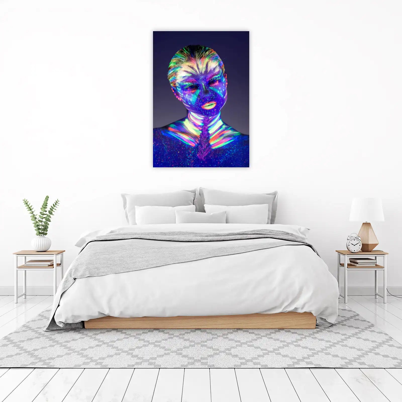 Vibrant Neon Face Art Wall Art